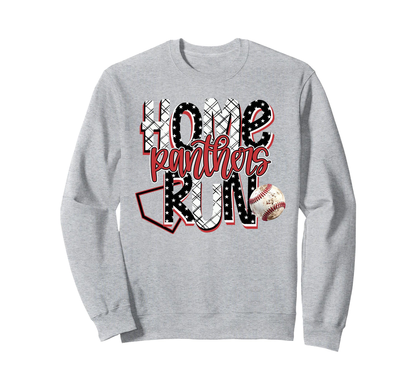 Home Run Panthers Baseball Red Sweatshirt - Custom Art Print Unisex - T-Shirt, Sweatshirt, Hoodie