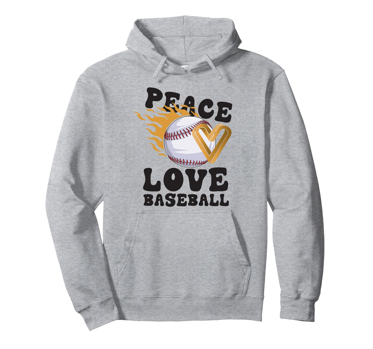 Peace Love Baseball Hoodie - Graphic Print for Adults - T-Shirt, Sweatshirt, Hoodie