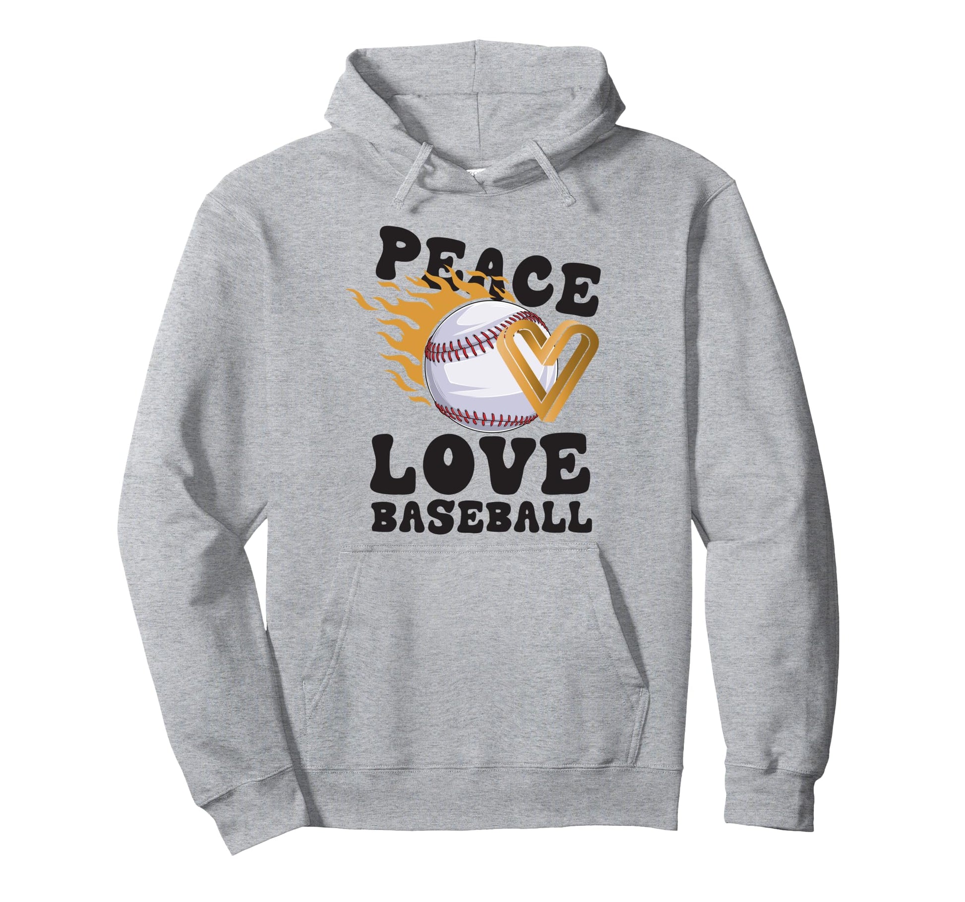 Peace Love Baseball Hoodie - Graphic Print for Adults - T-Shirt, Sweatshirt, Hoodie
