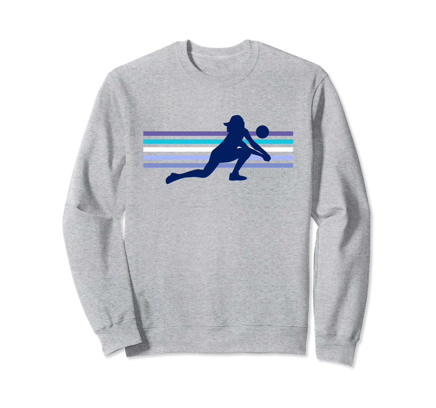 Volleyball Player Color Stripes Sweatshirt - Streetwear Style for Adults - T-Shirt, Sweatshirt, Hoodie