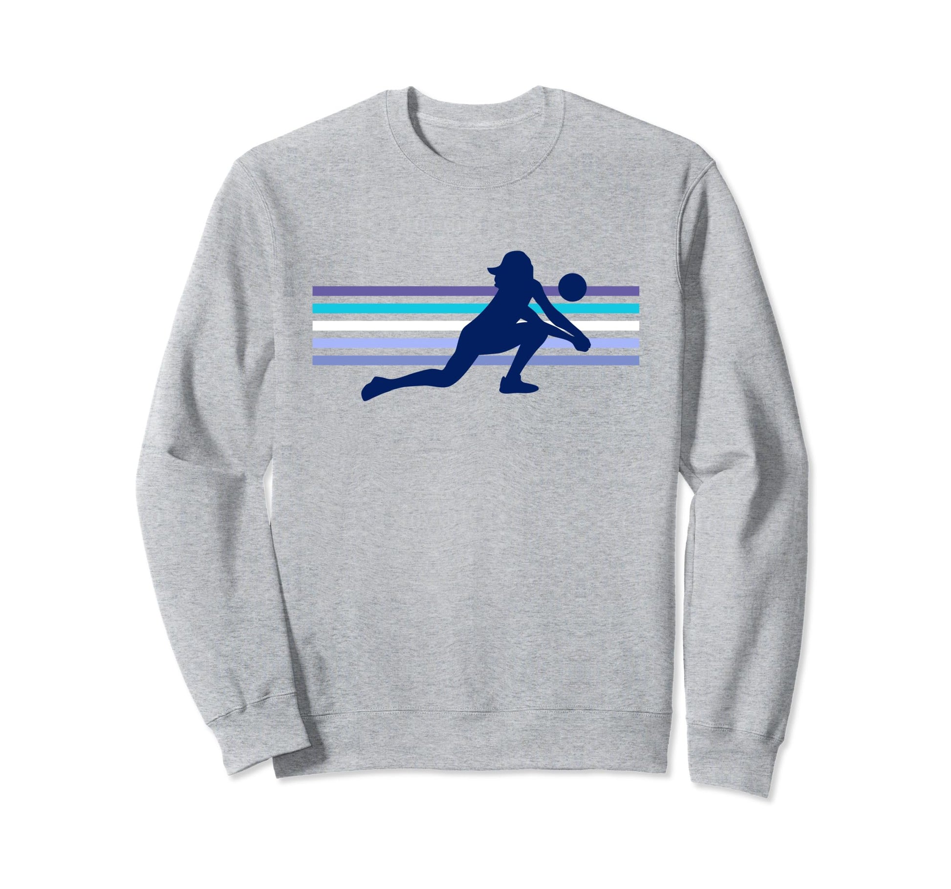 Volleyball Player Color Stripes Sweatshirt - Streetwear Style for Adults - T-Shirt, Sweatshirt, Hoodie