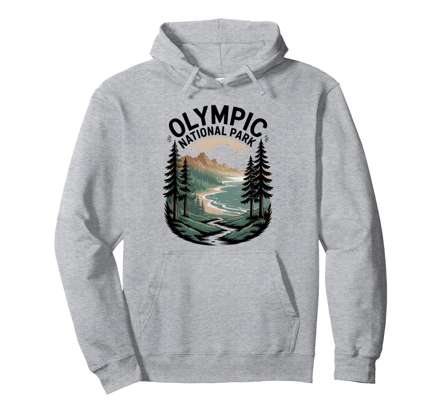Olympic National Park Camping Hiking Hoodie - Novelty Apparel for Adults - T-Shirt, Sweatshirt, Hoodie