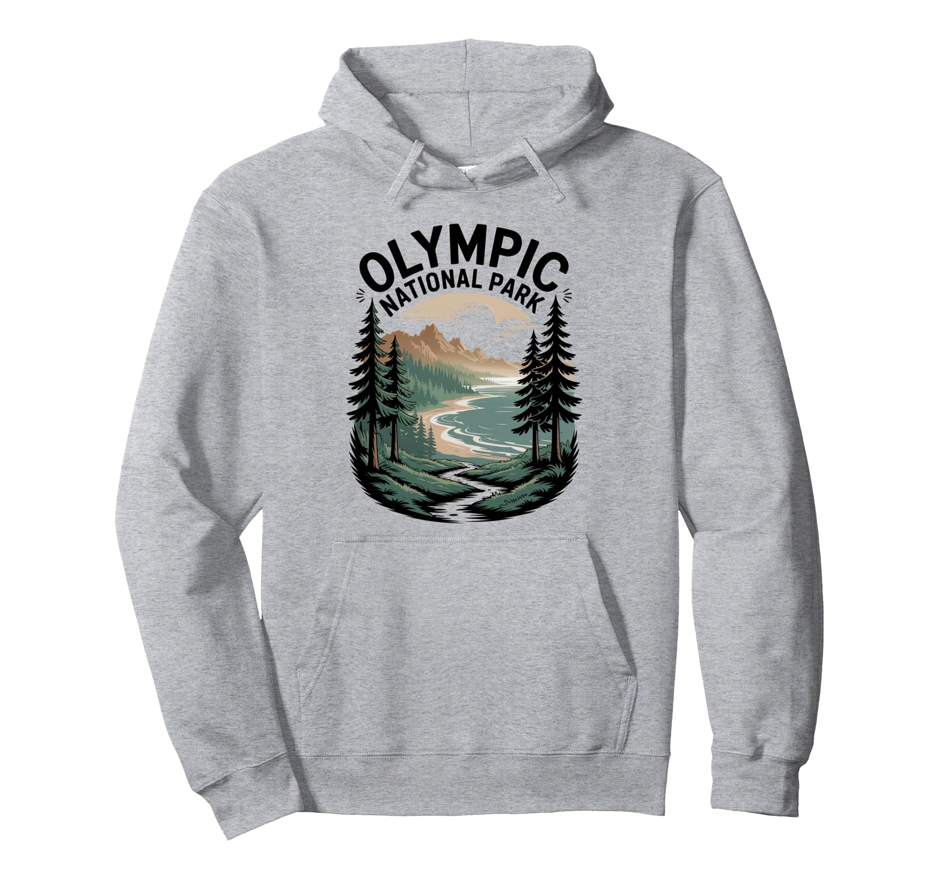 Olympic National Park Camping Hiking Hoodie - Novelty Apparel for Adults - T-Shirt, Sweatshirt, Hoodie