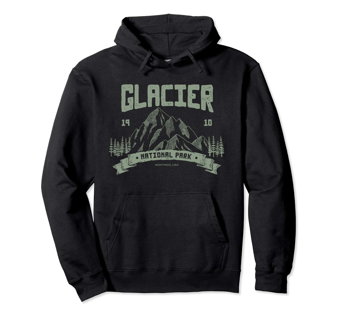 Glacier National Park Outdoor Hoodie - Graphic Print Unisex - T-Shirt, Sweatshirt, Hoodie