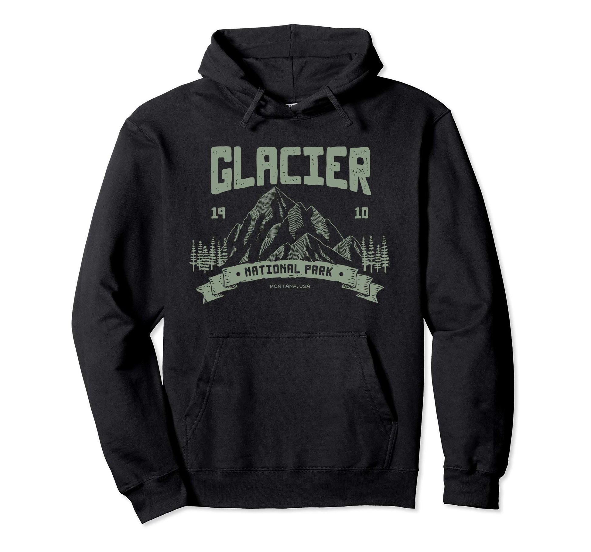 Glacier National Park Outdoor Hoodie - Graphic Print Unisex - T-Shirt, Sweatshirt, Hoodie