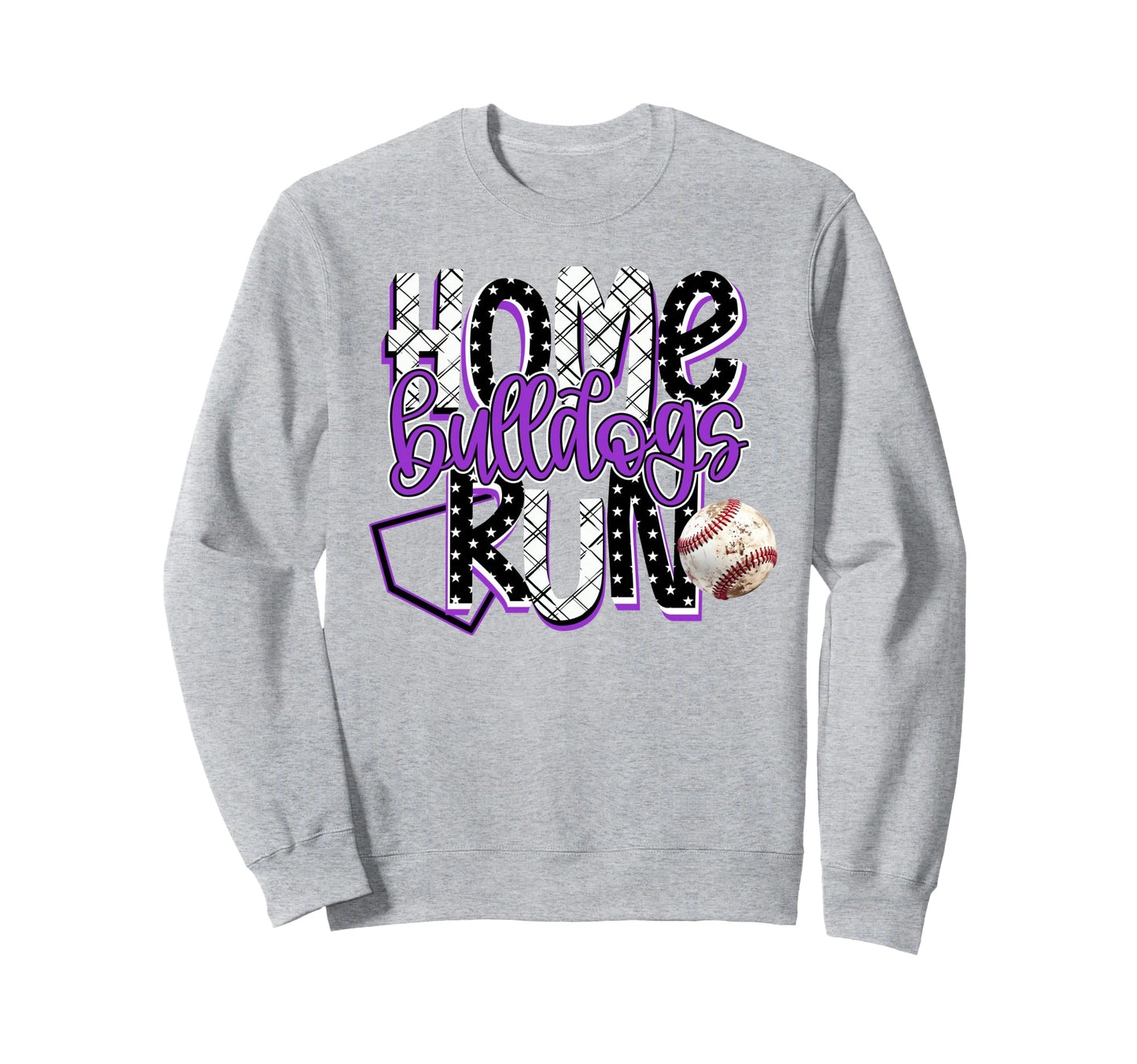 Home Run Bulldogs Baseball Game Day Sweatshirt - Graphic Print Unisex - T-Shirt, Sweatshirt, Hoodie