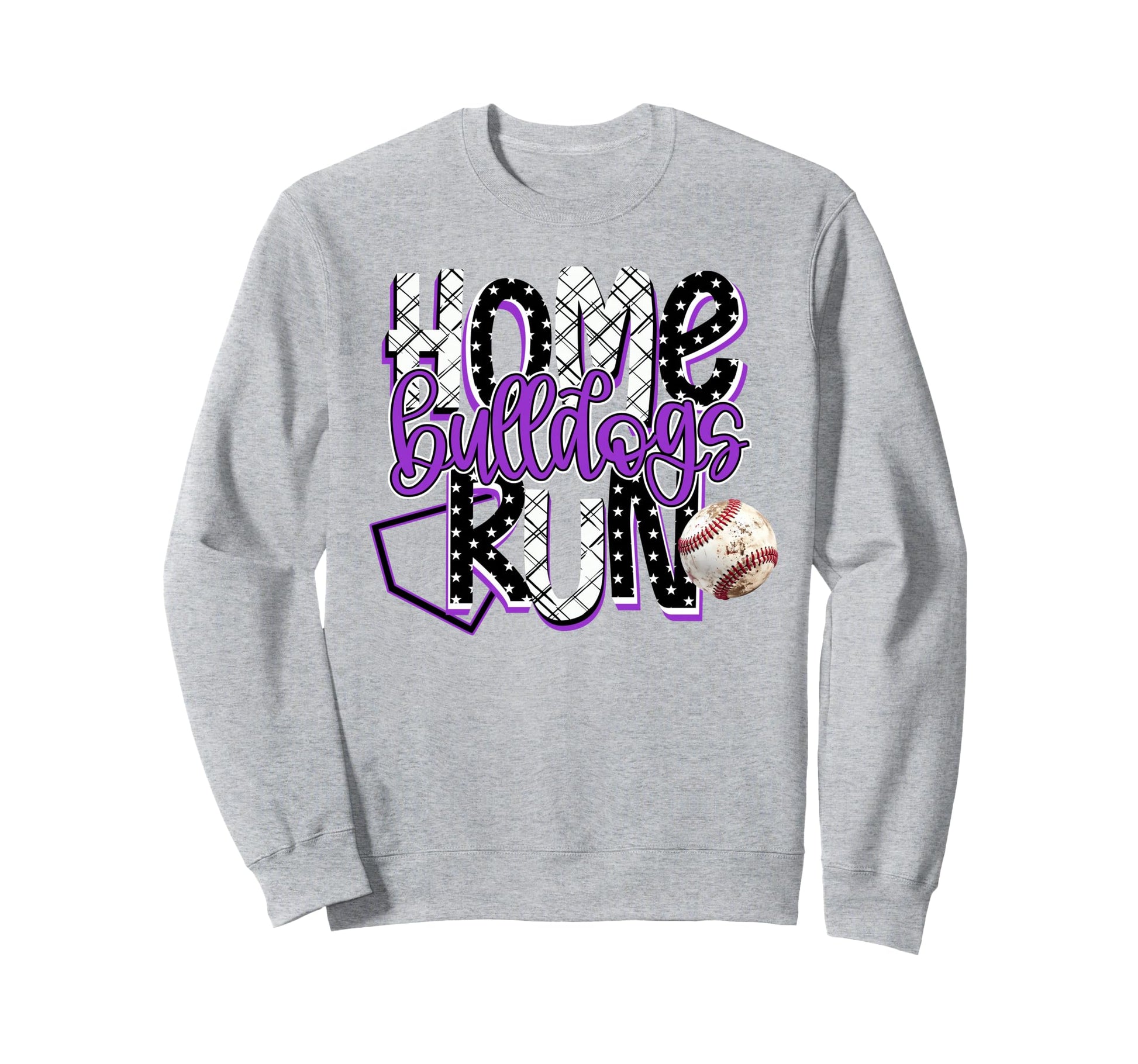 Home Run Bulldogs Baseball Game Day Sweatshirt - Graphic Print Unisex - T-Shirt, Sweatshirt, Hoodie