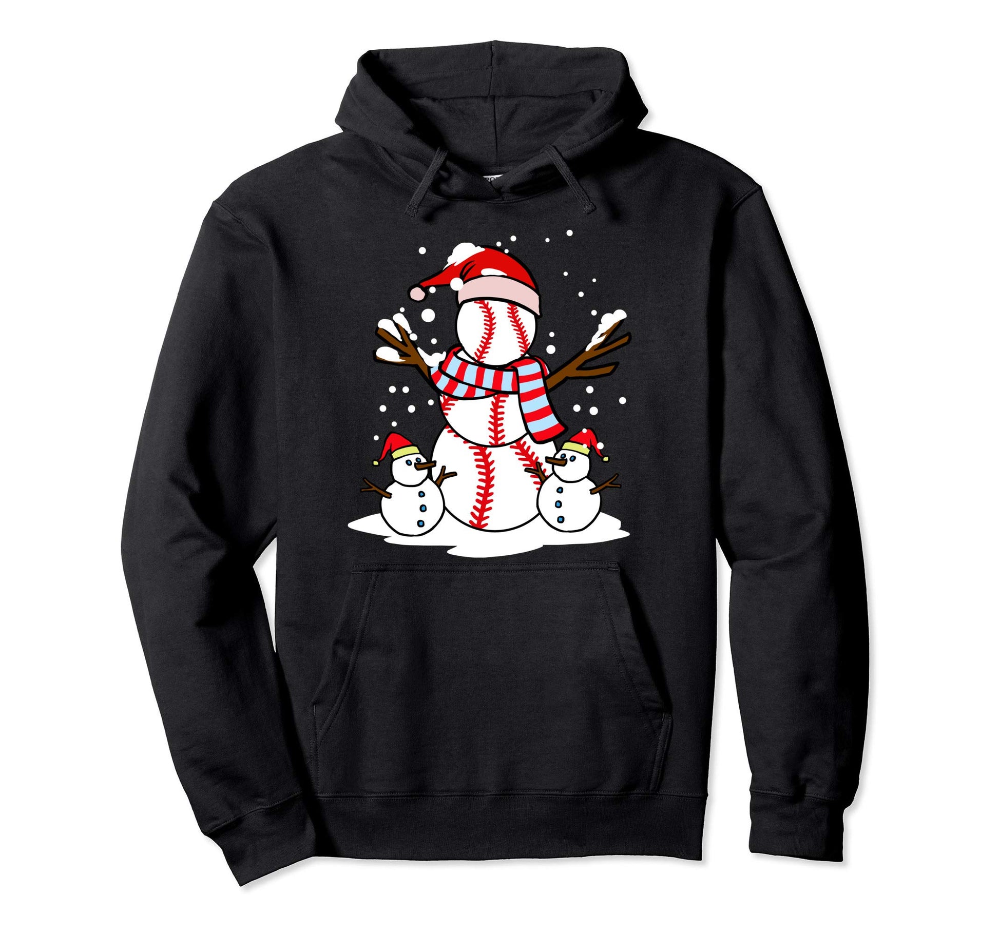 Funny Baseball Snowman Gift Baseball Hoodie - Aesthetic Graphic Unisex - T-Shirt, Sweatshirt, Hoodie