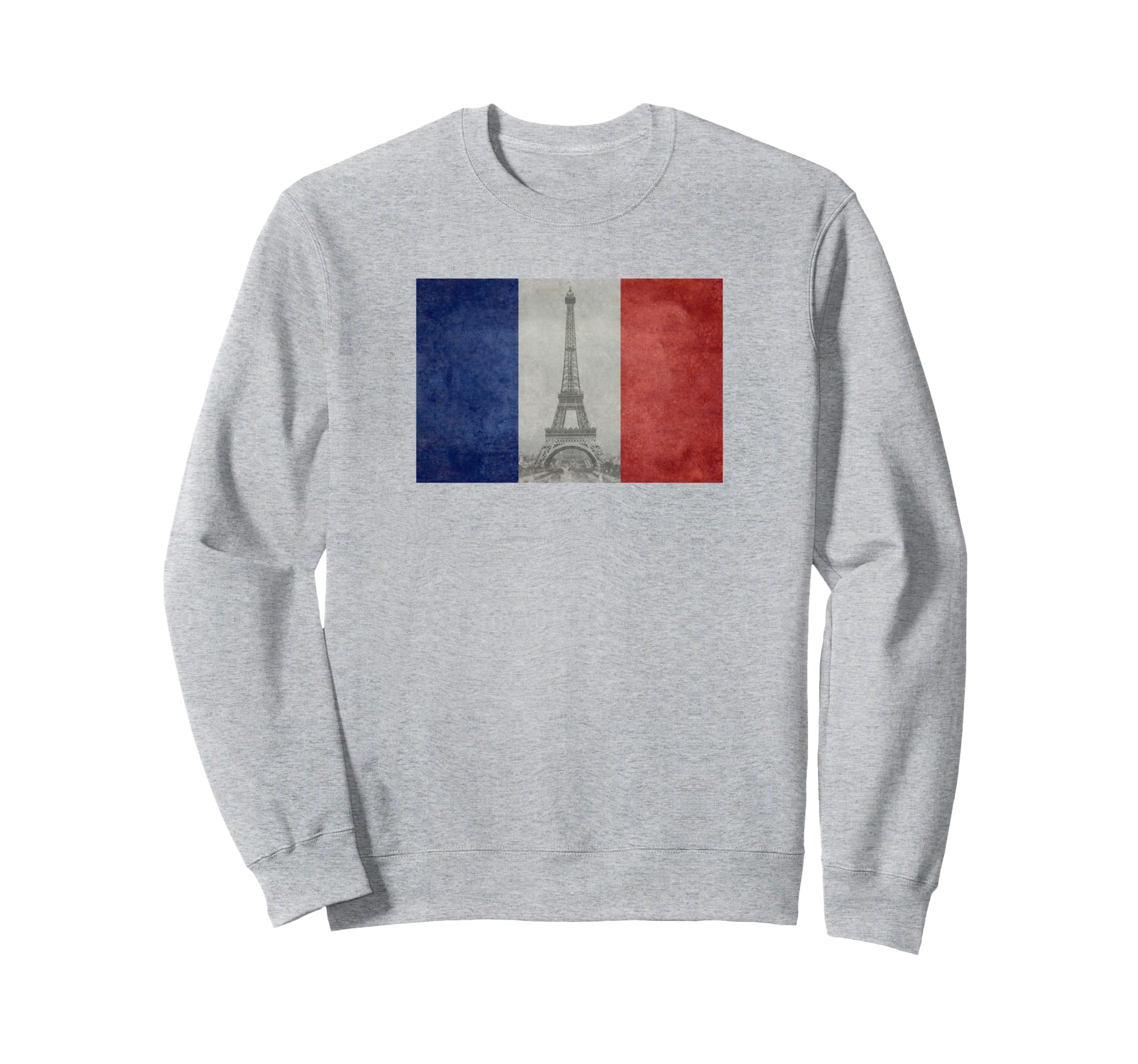French Flag Postcard Eiffel Tower Sweatshirt - Streetwear Style for Adults - T-Shirt, Sweatshirt, Hoodie