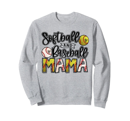 Ball Mom Softball Mama Baseball Sweatshirt - Fun Novelty Design for Adults - T-Shirt, Sweatshirt, Hoodie