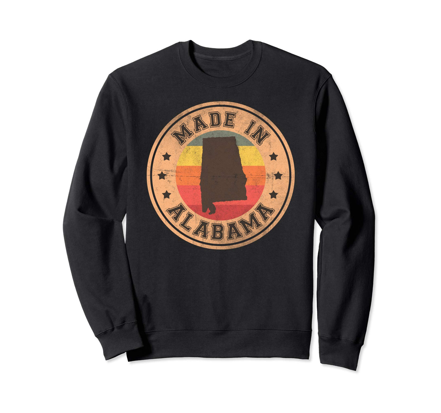 Alabama Us State Map Stripes 70 80 Sweatshirt - Minimalist Print Men Women - T-Shirt, Sweatshirt, Hoodie