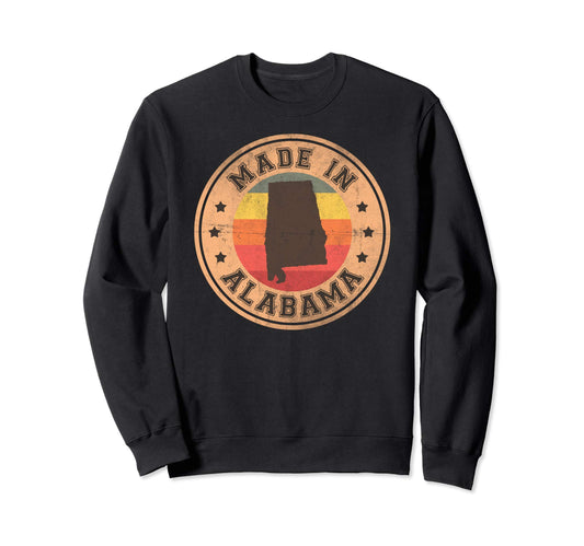 Alabama Us State Map Stripes 70 80 Sweatshirt - Minimalist Print Men Women - T-Shirt, Sweatshirt, Hoodie
