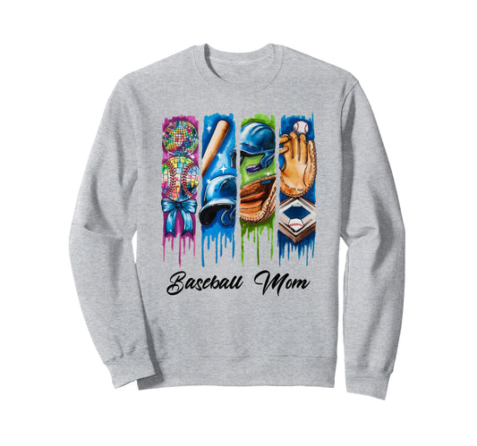 Baseball Coquette Bow Mothers Day Sweatshirt - Trendy Graphic Men Women - T-Shirt, Sweatshirt, Hoodie