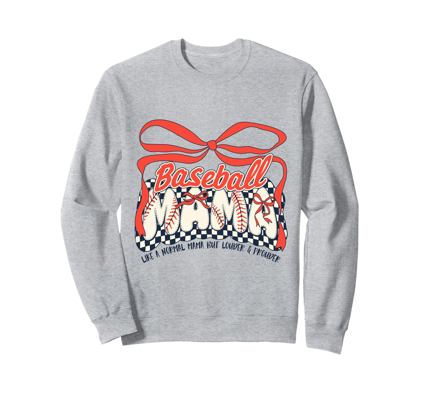 Baseball Mom Game Day Checkered Sweatshirt - Casual Everyday Wear Unisex - T-Shirt, Sweatshirt, Hoodie