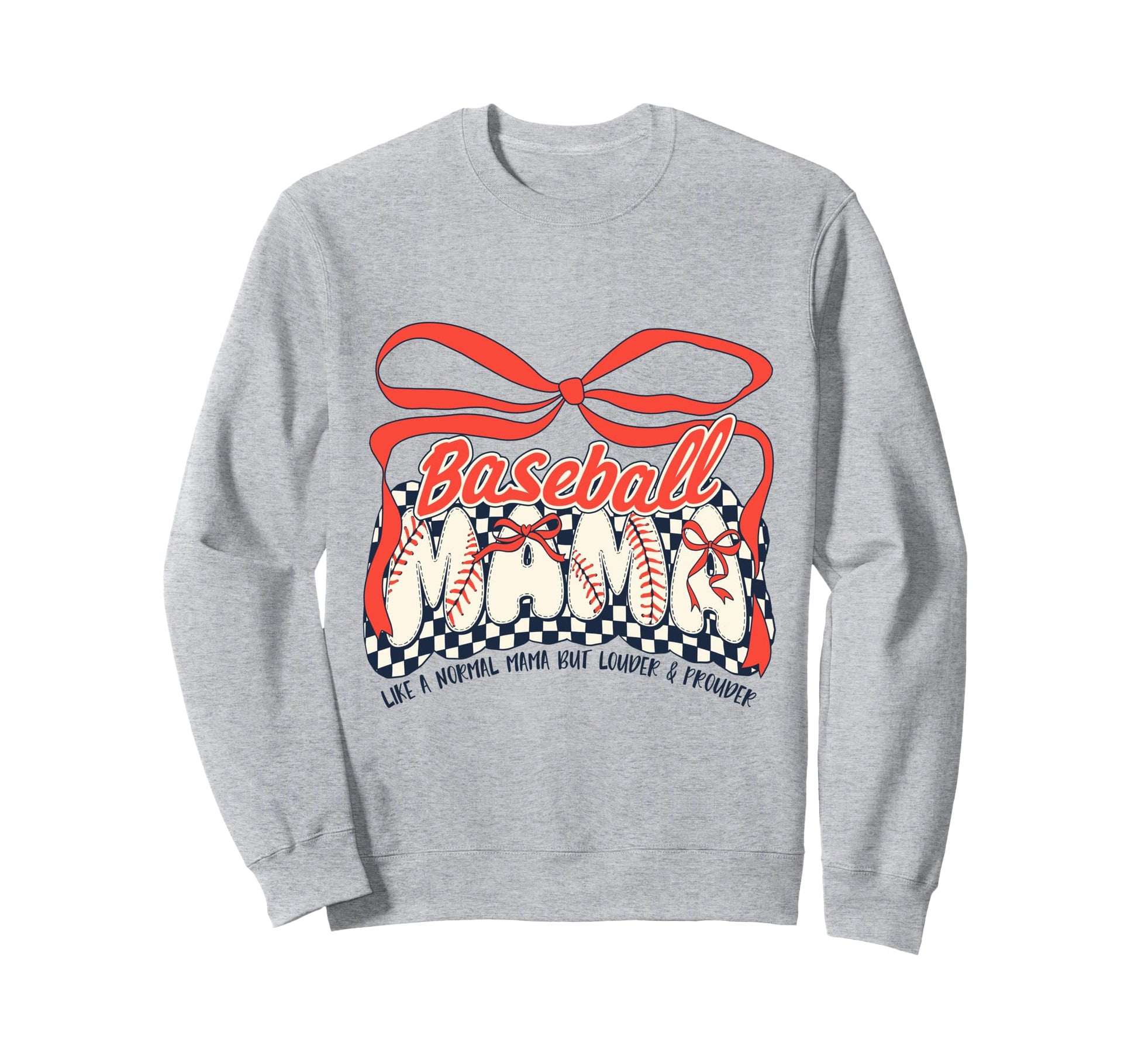 Baseball Mom Game Day Checkered Sweatshirt - Casual Everyday Wear Unisex - T-Shirt, Sweatshirt, Hoodie