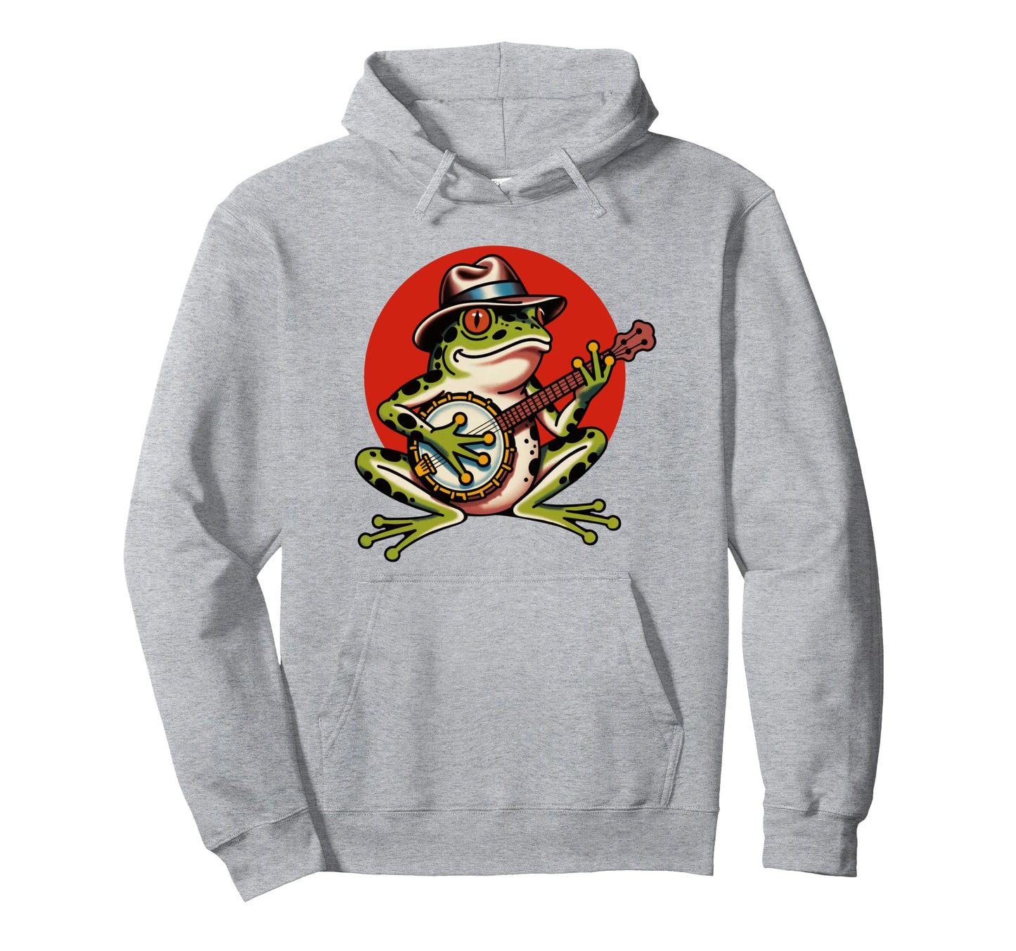 Frog Banjo Tattoo Flash American Tattoos Hoodie - Graphic Print for Adults - T-Shirt, Sweatshirt, Hoodie