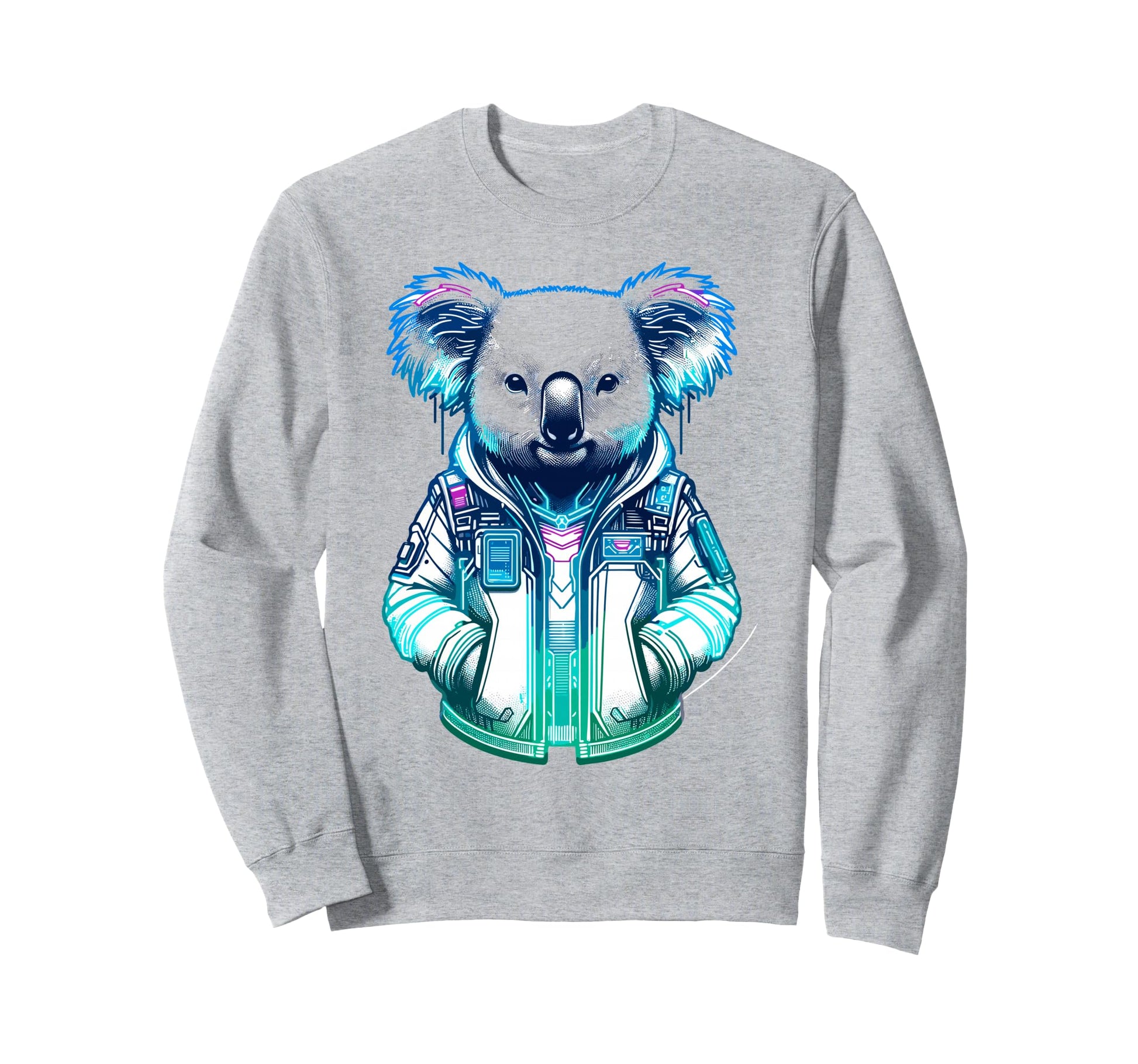 Synthwave Cyberpunk Koala Bear Sweatshirt - Novelty Apparel for Adults - T-Shirt, Sweatshirt, Hoodie