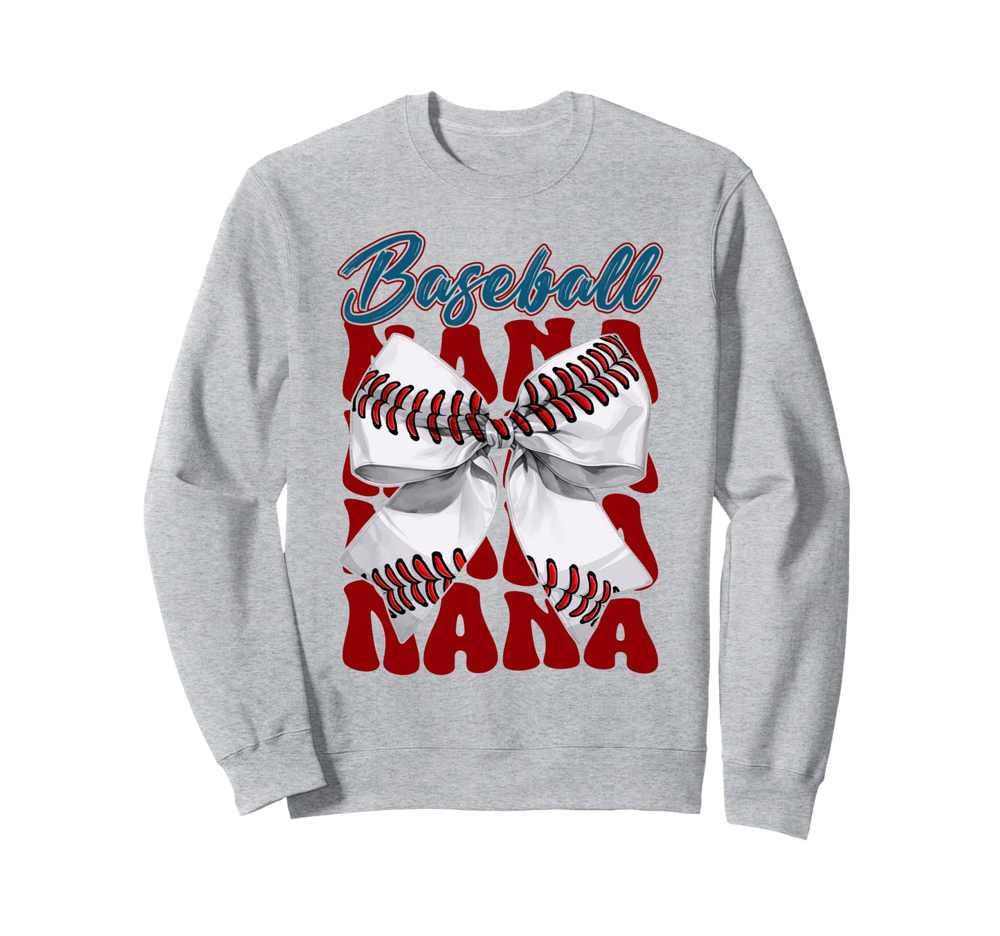 Baseball Nana Bow Baseball Mom Mothers Sweatshirt - Trendy Graphic Unisex - T-Shirt, Sweatshirt, Hoodie