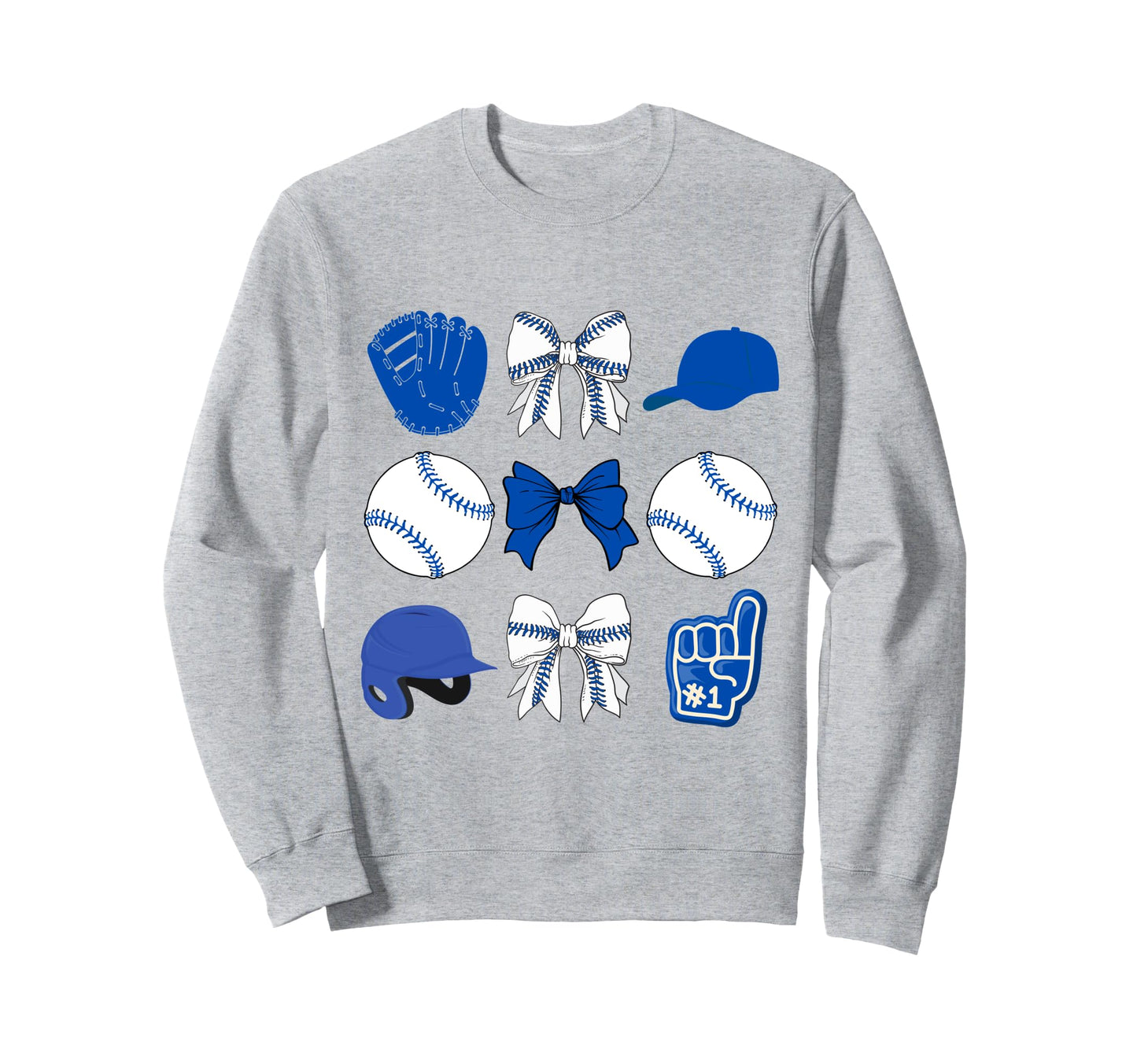 Girly Blue Coquette Baseball Sweatshirt - Minimalist Print for Adults - T-Shirt, Sweatshirt, Hoodie