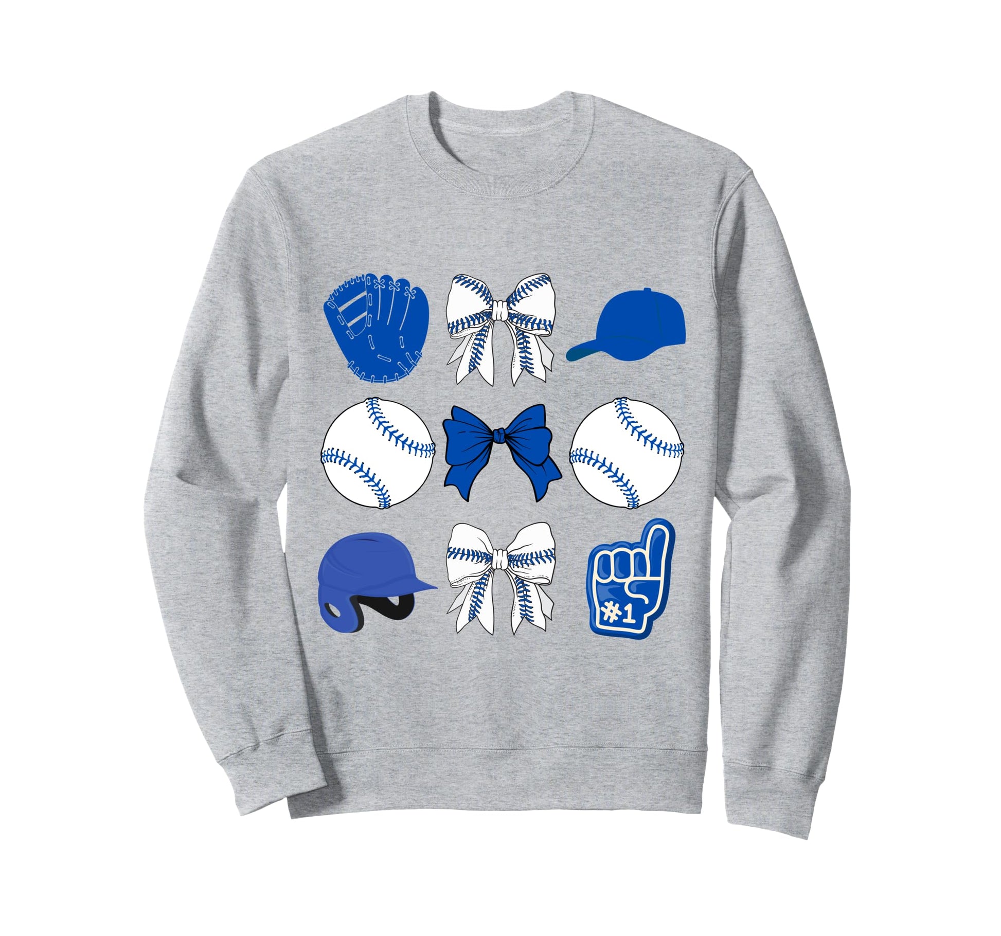 Girly Blue Coquette Baseball Sweatshirt - Minimalist Print for Adults - T-Shirt, Sweatshirt, Hoodie