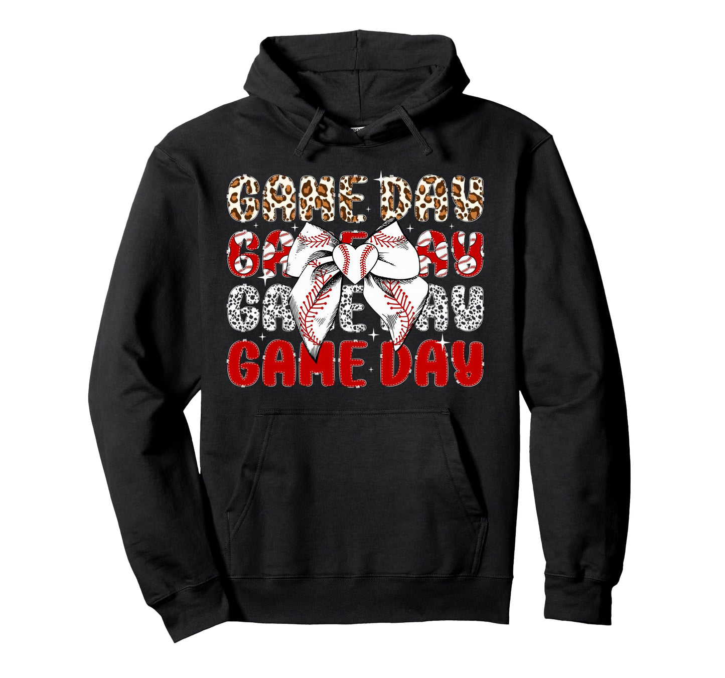 Game Day Baseball Game Day Coquette Hoodie - Trendy Graphic Unisex - T-Shirt, Sweatshirt, Hoodie