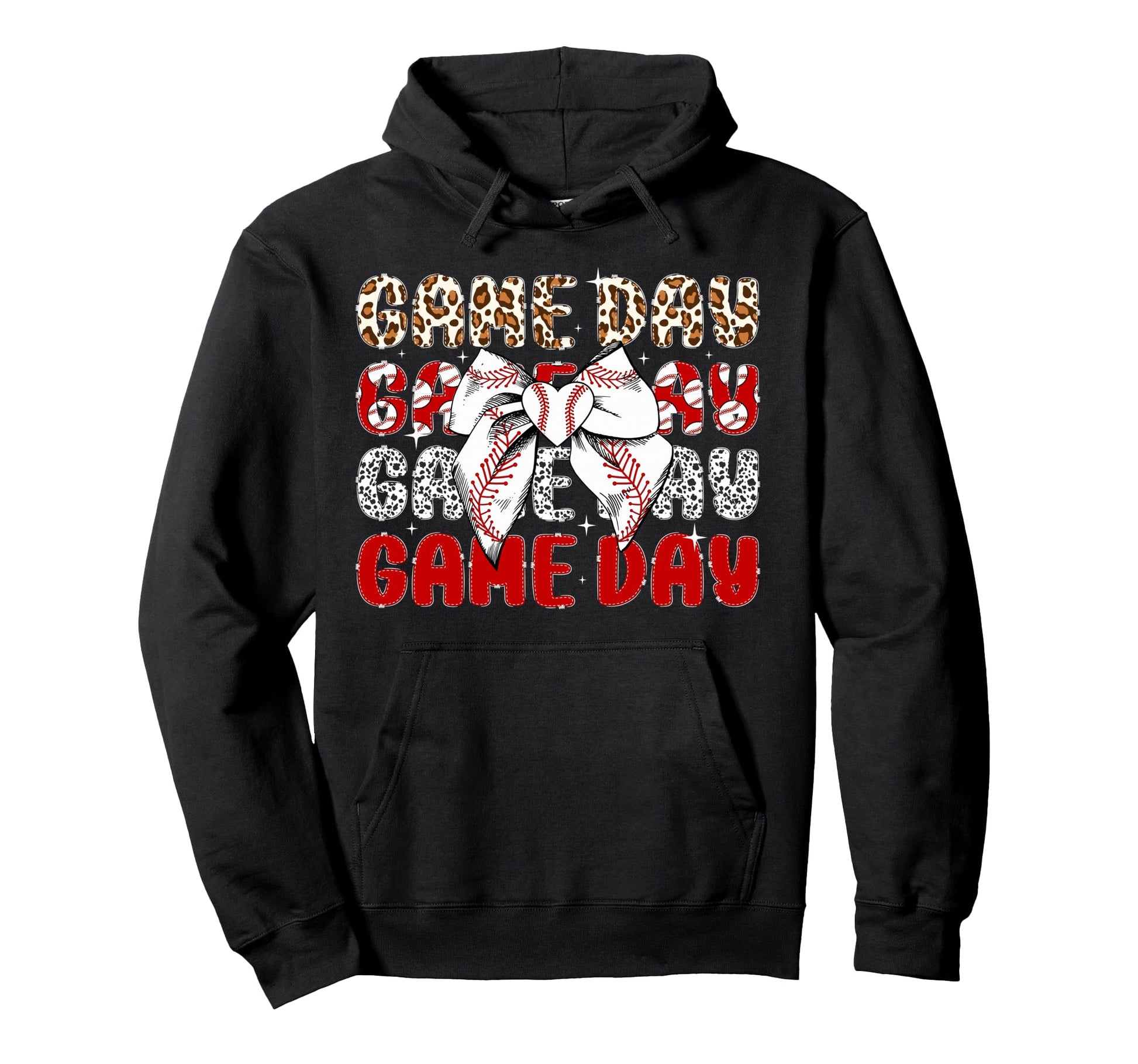 Game Day Baseball Game Day Coquette Hoodie - Trendy Graphic Unisex - T-Shirt, Sweatshirt, Hoodie