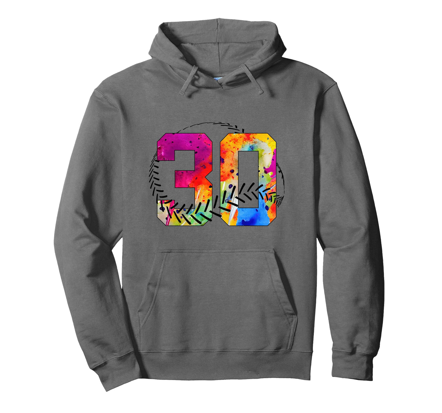 Number 30 Years Baseball 30Th Birthday Hoodie - Unique Graphic Men Women - T-Shirt, Sweatshirt, Hoodie