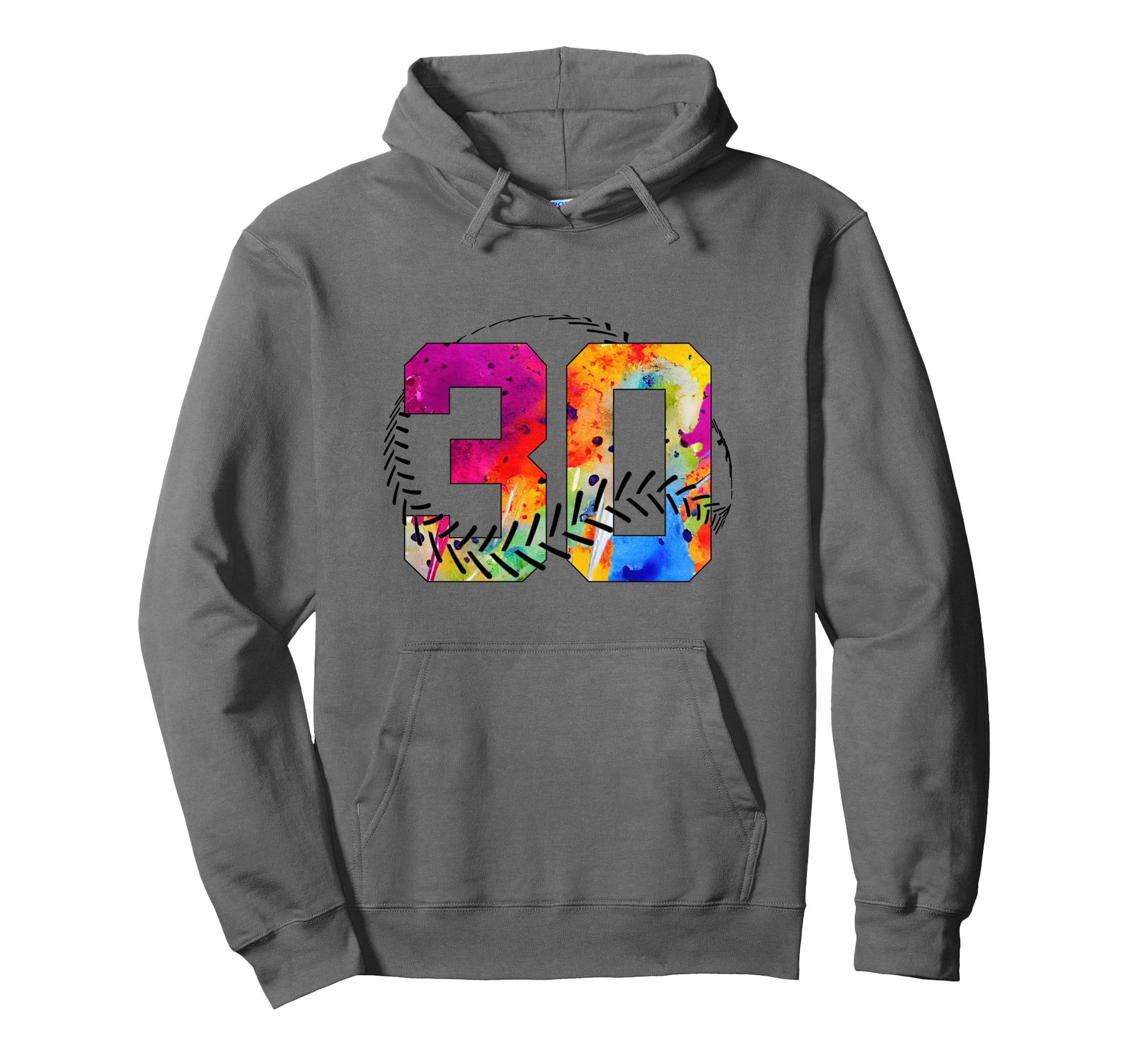 Number 30 Years Baseball 30Th Birthday Hoodie - Unique Graphic Men Women - T-Shirt, Sweatshirt, Hoodie