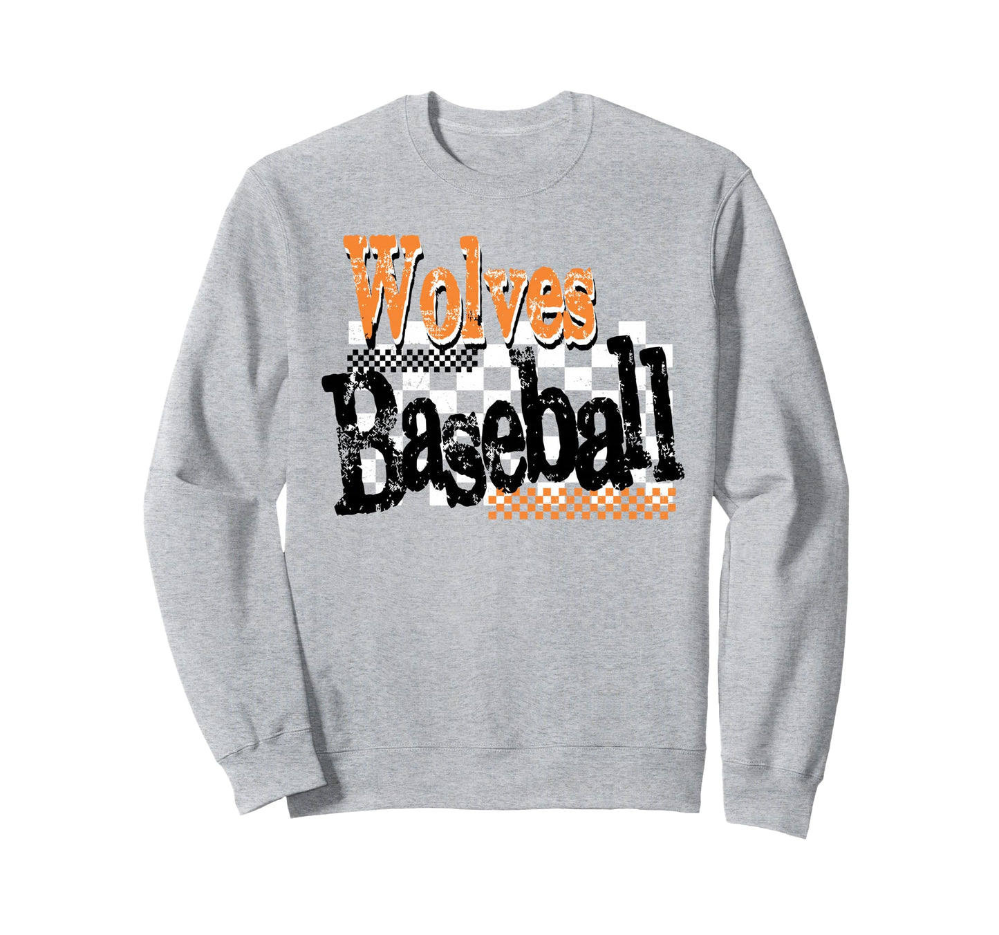 Wolves Checkered Baseball Mom Game Sweatshirt - Minimalist Print Unisex - T-Shirt, Sweatshirt, Hoodie