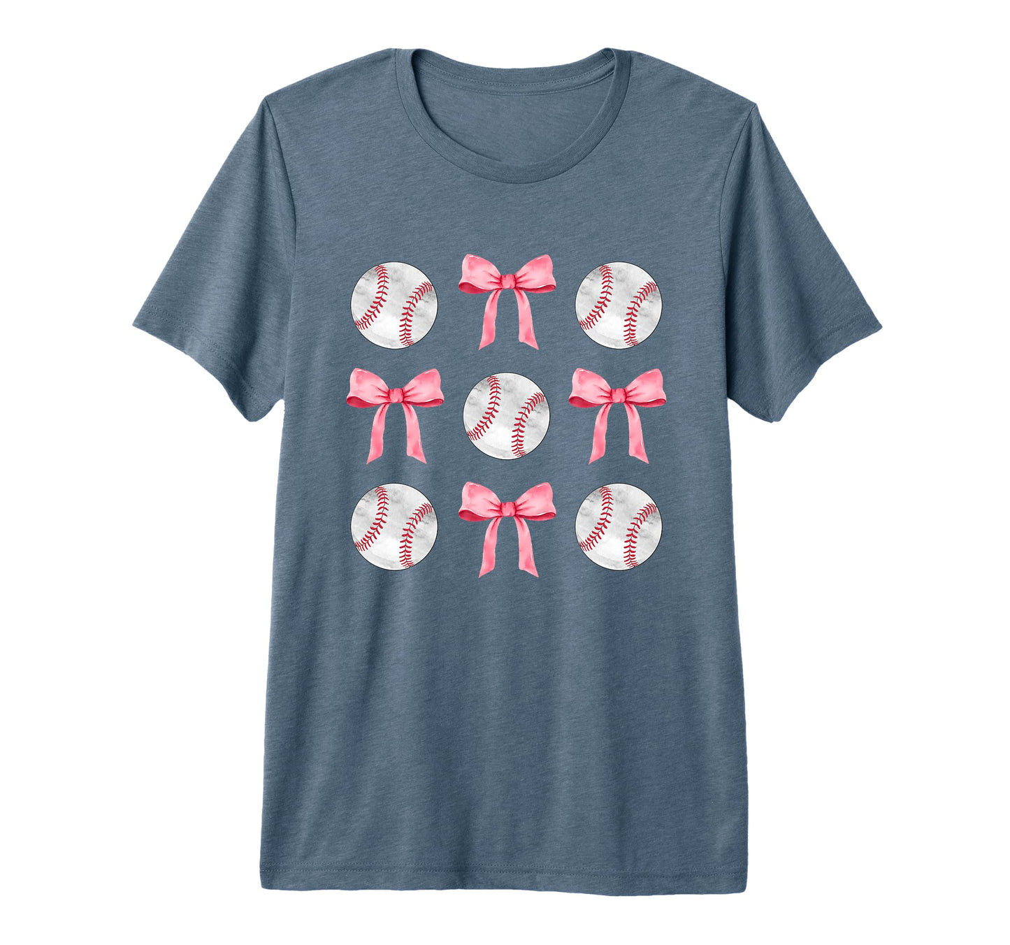 Baseballs Bows Ball Mom School T-Shirt - Aesthetic Graphic for Adults - T-Shirt, Sweatshirt, Hoodie
