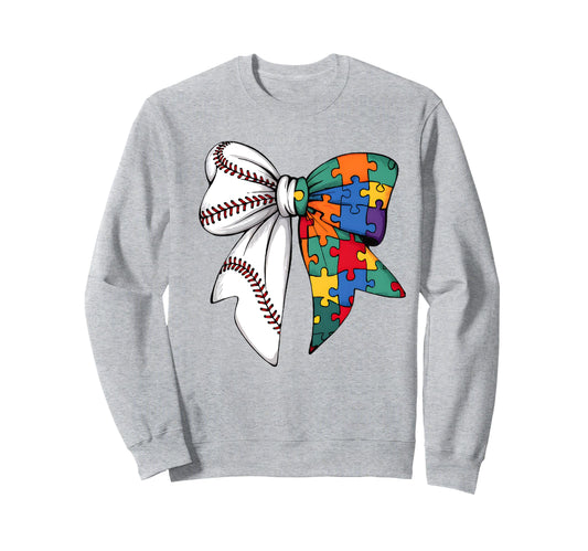 Autism Awareness Coquette Bow Sweatshirt - Casual Everyday Wear Unisex - T-Shirt, Sweatshirt, Hoodie