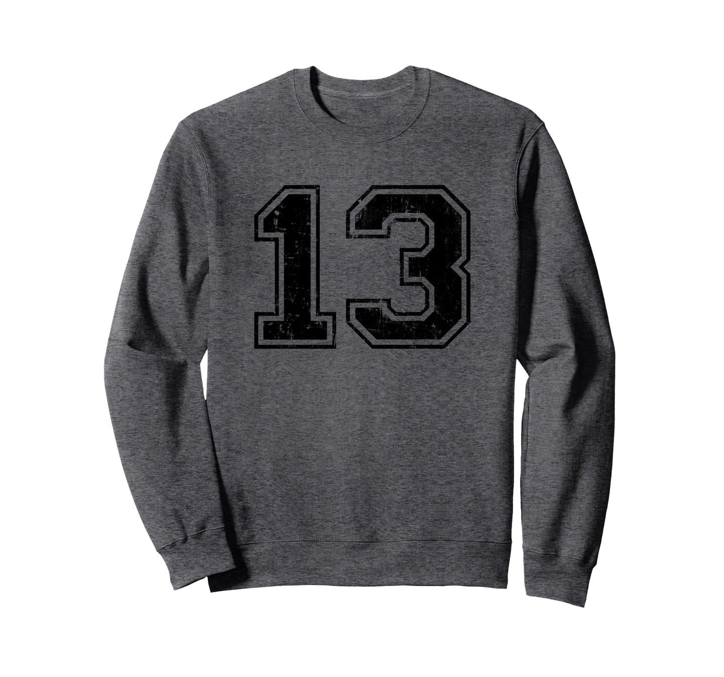Number 13 Varsity Distressed Sport Sweatshirt - Streetwear Style Men Women - T-Shirt, Sweatshirt, Hoodie