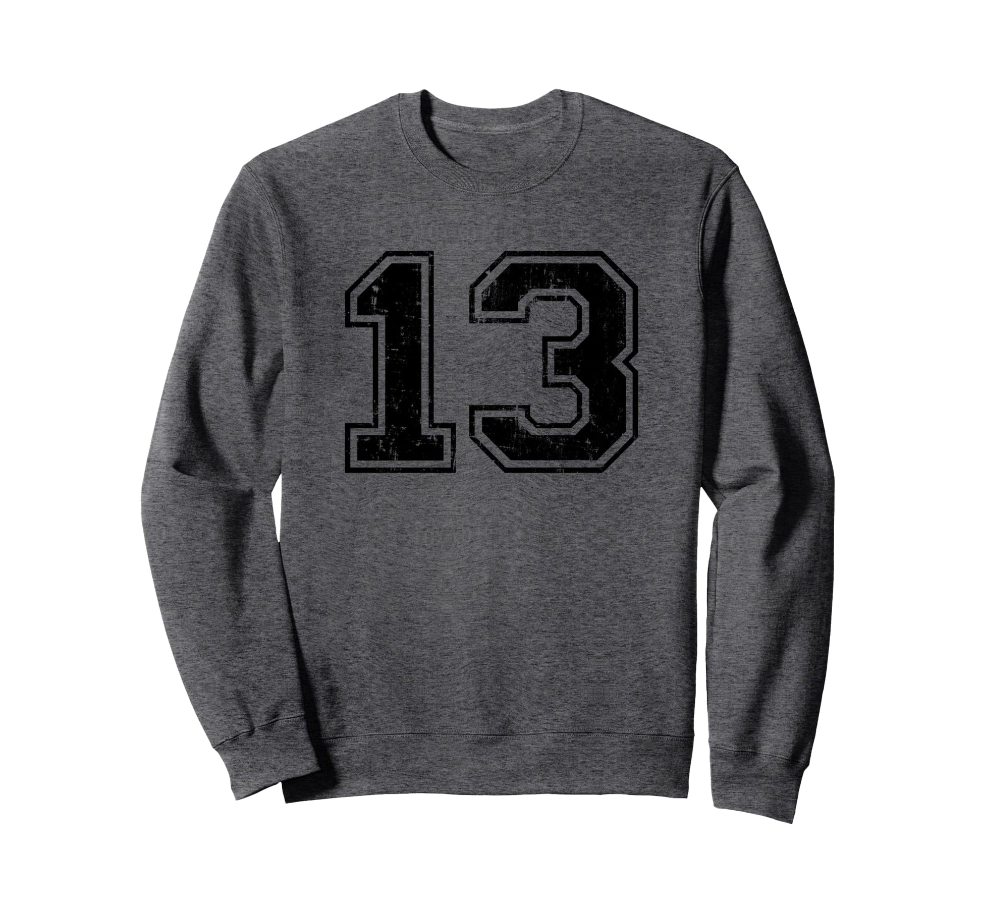 Number 13 Varsity Distressed Sport Sweatshirt - Streetwear Style Men Women - T-Shirt, Sweatshirt, Hoodie