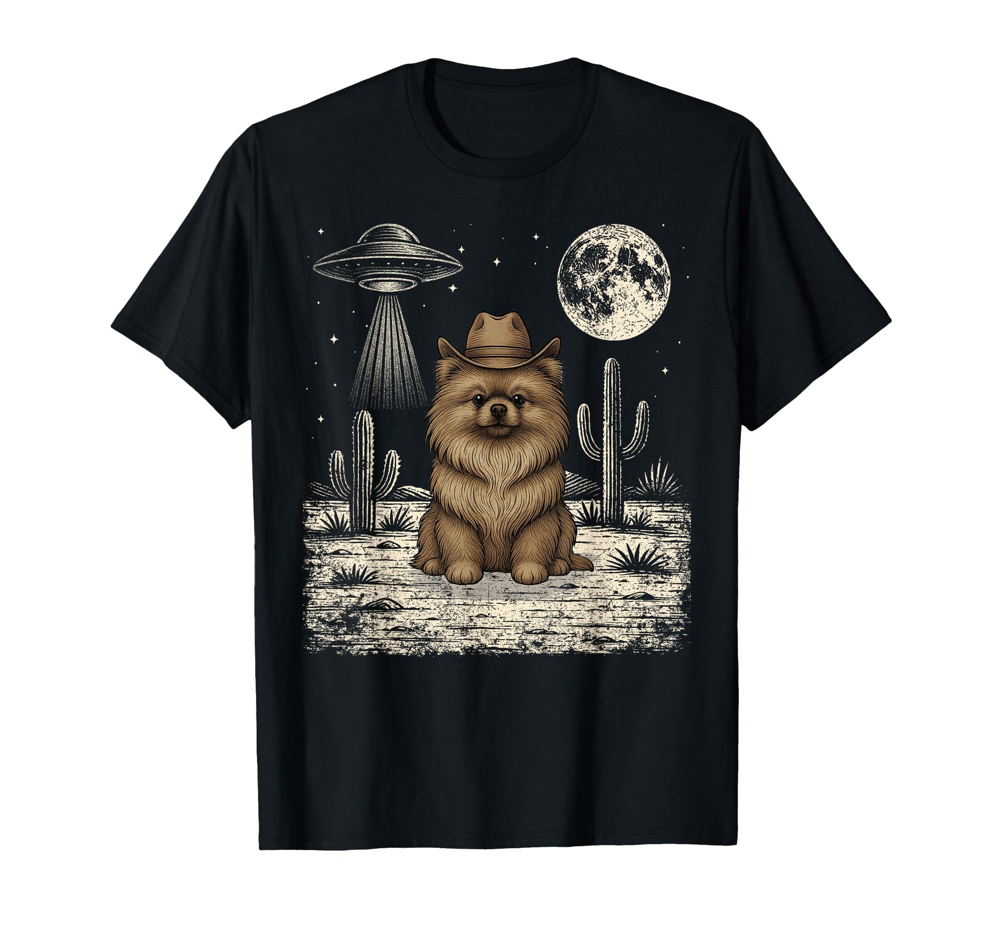 Funny Pomeranian Cowboy Western Dog T-Shirt - Streetwear Style for Adults - T-Shirt, Sweatshirt, Hoodie