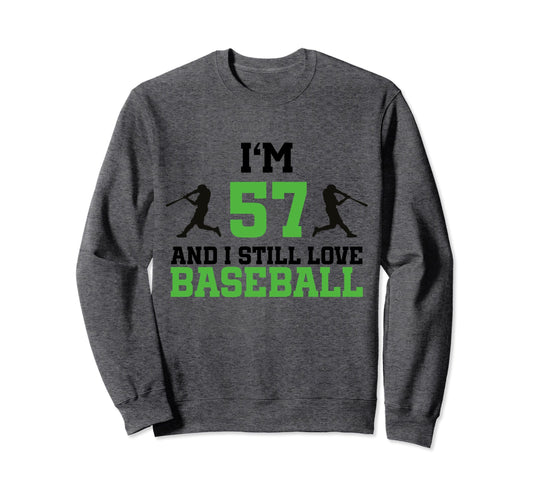 57Th Birthday Baseball 57 Years Old Sweatshirt - Minimalist Print Unisex - T-Shirt, Sweatshirt, Hoodie