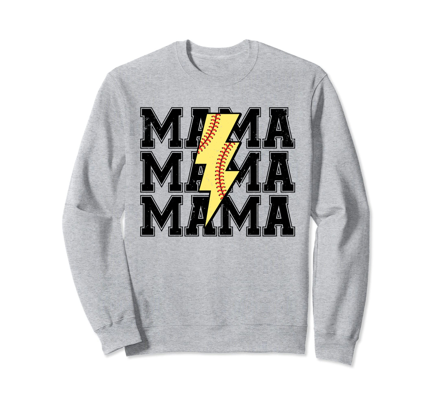 Lightning Bolt Mama Softball Sweatshirt - Trendy Graphic Men Women - T-Shirt, Sweatshirt, Hoodie