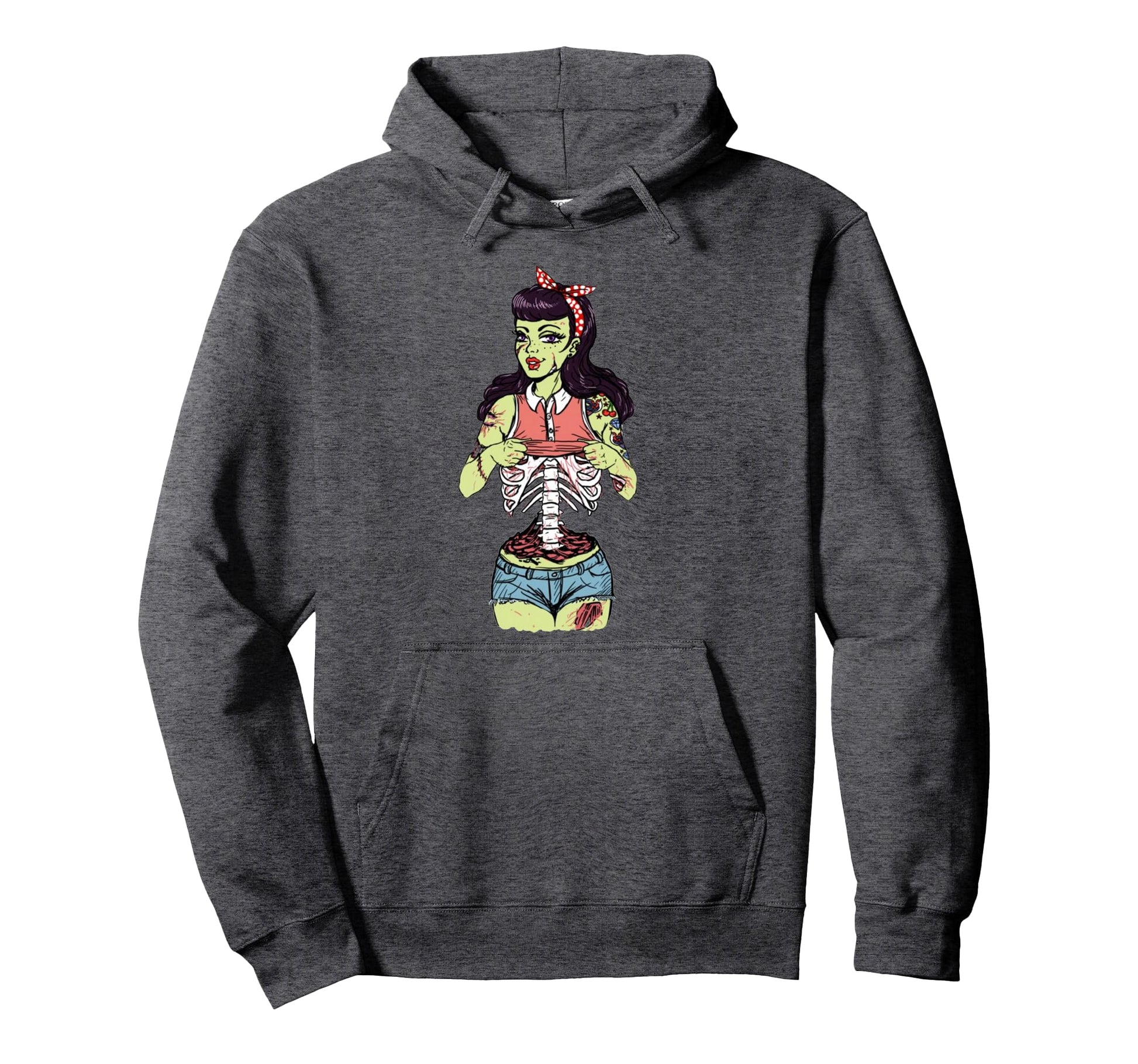 Zombie Pin Up Hoodie - Novelty Apparel for Adults - T-Shirt, Sweatshirt, Hoodie