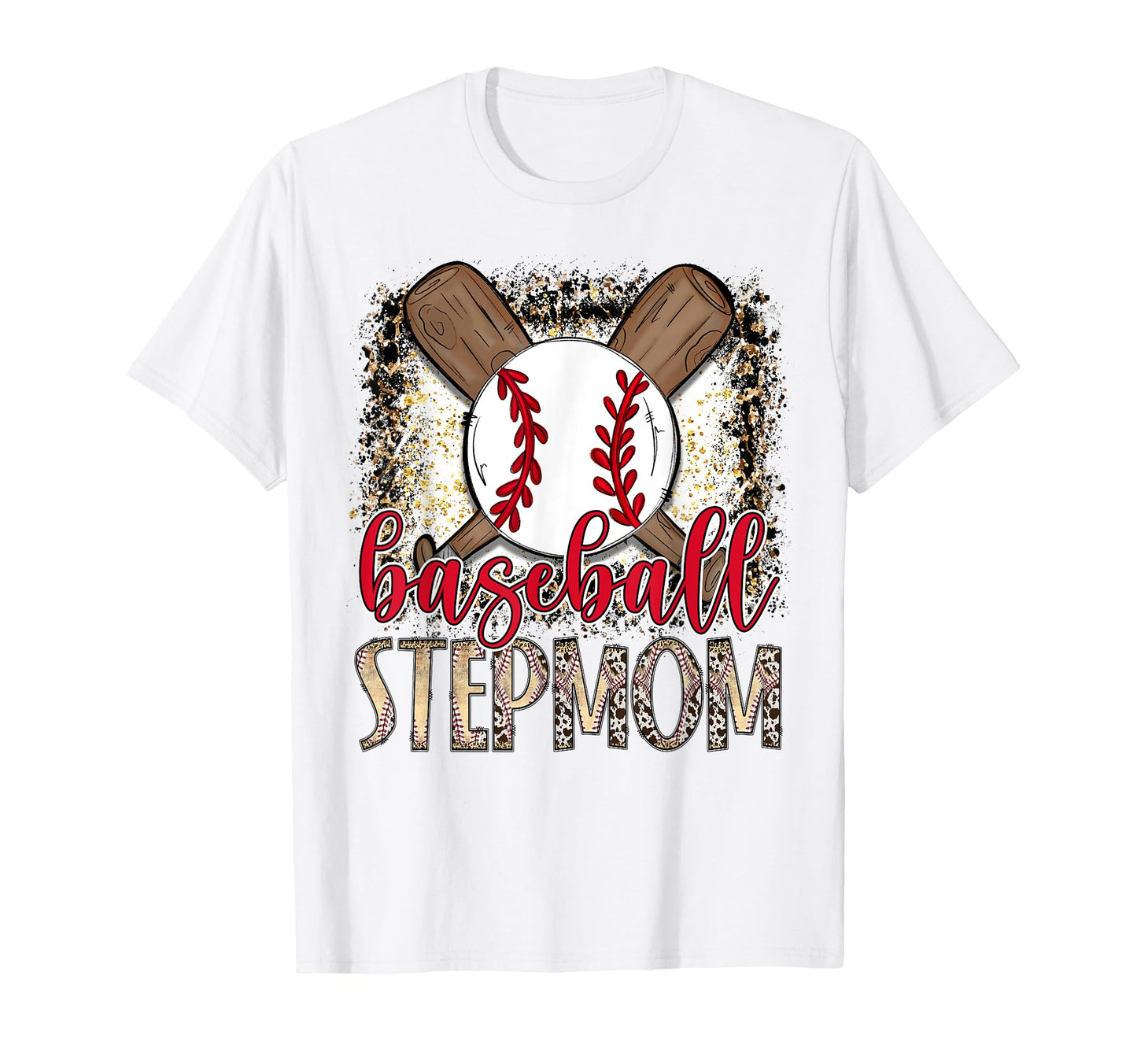 Baseball Stepmom Leopard Proud Ball T-Shirt - Graphic Print for Adults - T-Shirt, Sweatshirt, Hoodie