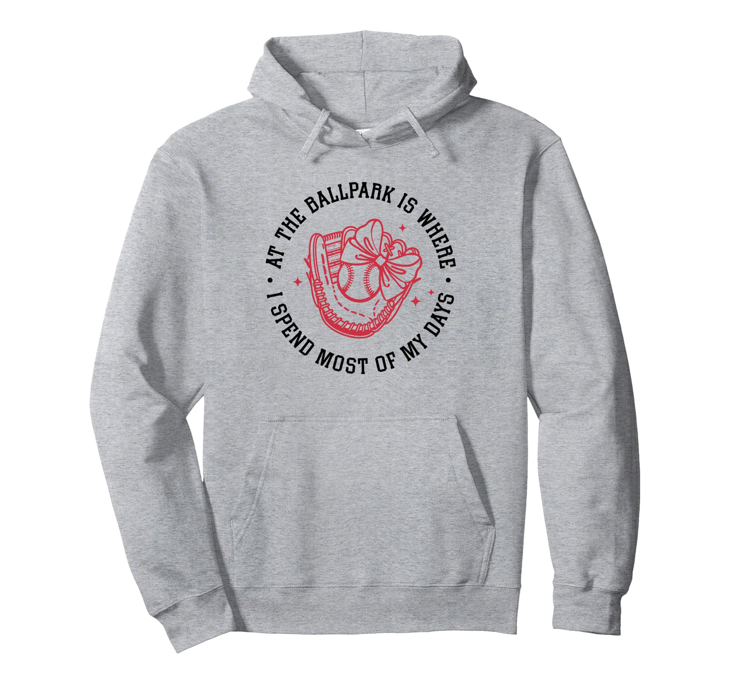Ballpark Bow Coquette Ribbon American Hoodie - Custom Art Print Men Women - T-Shirt, Sweatshirt, Hoodie