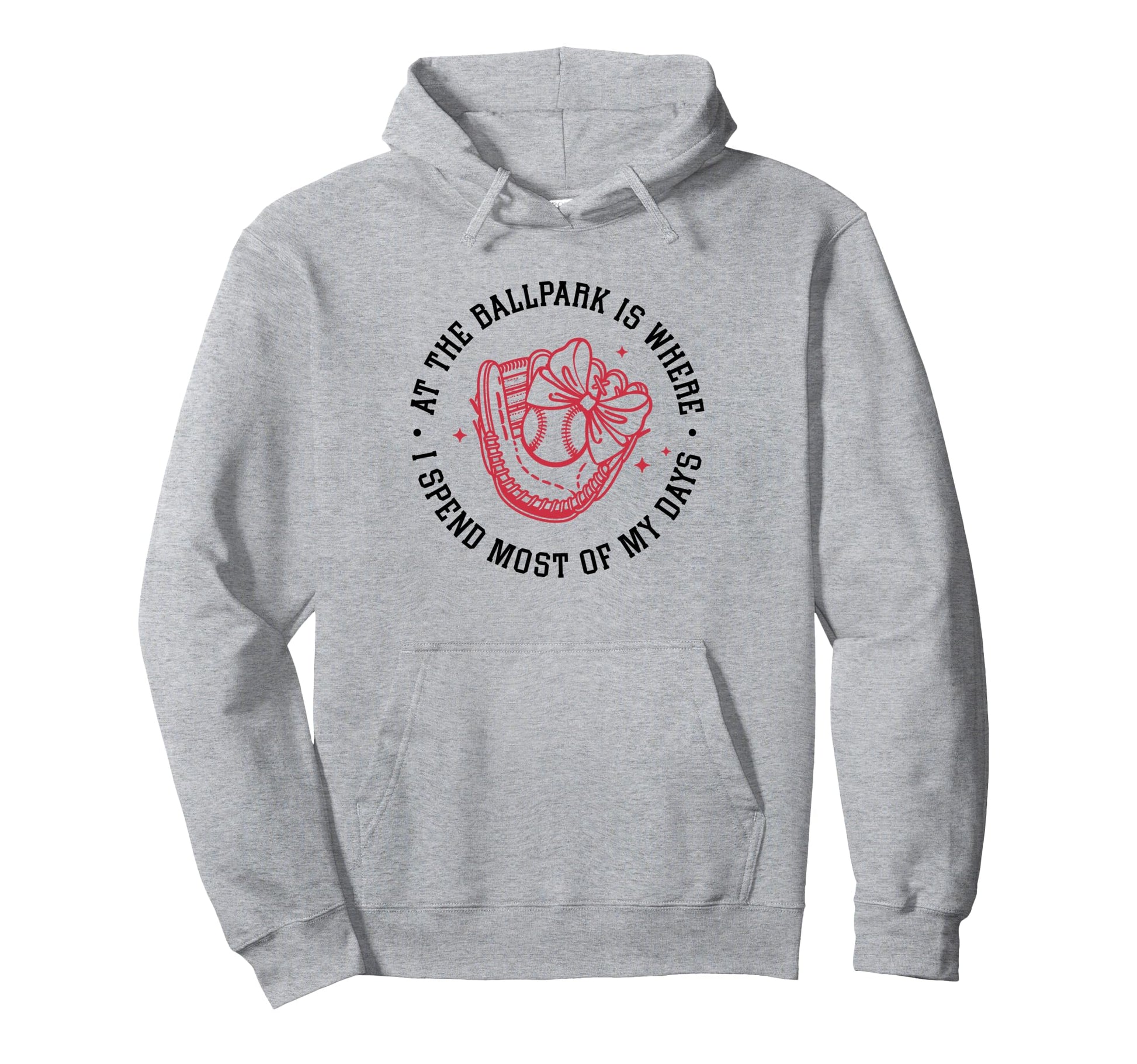 Ballpark Bow Coquette Ribbon American Hoodie - Custom Art Print Men Women - T-Shirt, Sweatshirt, Hoodie