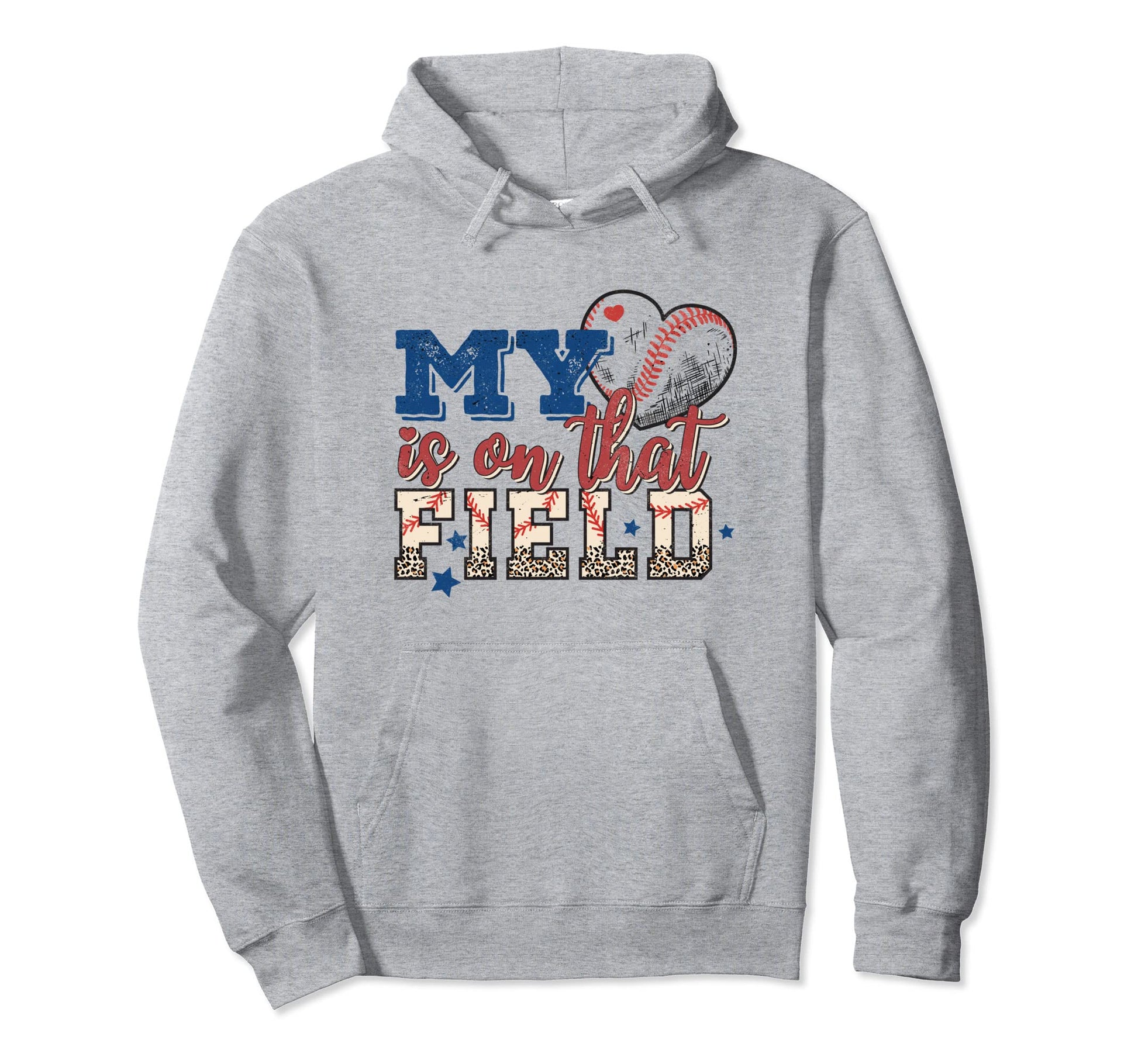 My Heart Is That Field Leopard Baseball Hoodie - Streetwear Style Unisex - T-Shirt, Sweatshirt, Hoodie