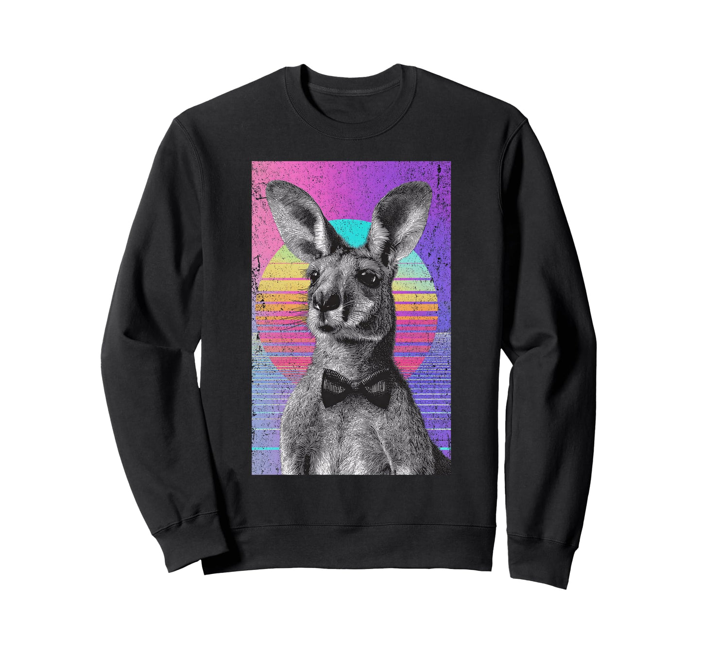 Funny Kangaroo Bow Tie 80S Sweatshirt - Fun Novelty Design Men Women - T-Shirt, Sweatshirt, Hoodie