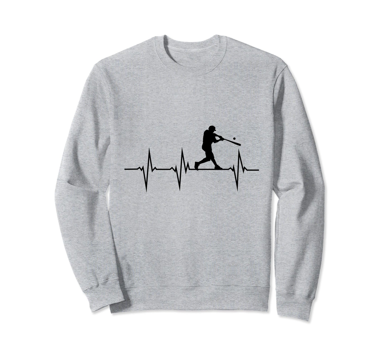 Funny Heartbeat Baseball Sweatshirt - Casual Everyday Wear for Adults - T-Shirt, Sweatshirt, Hoodie