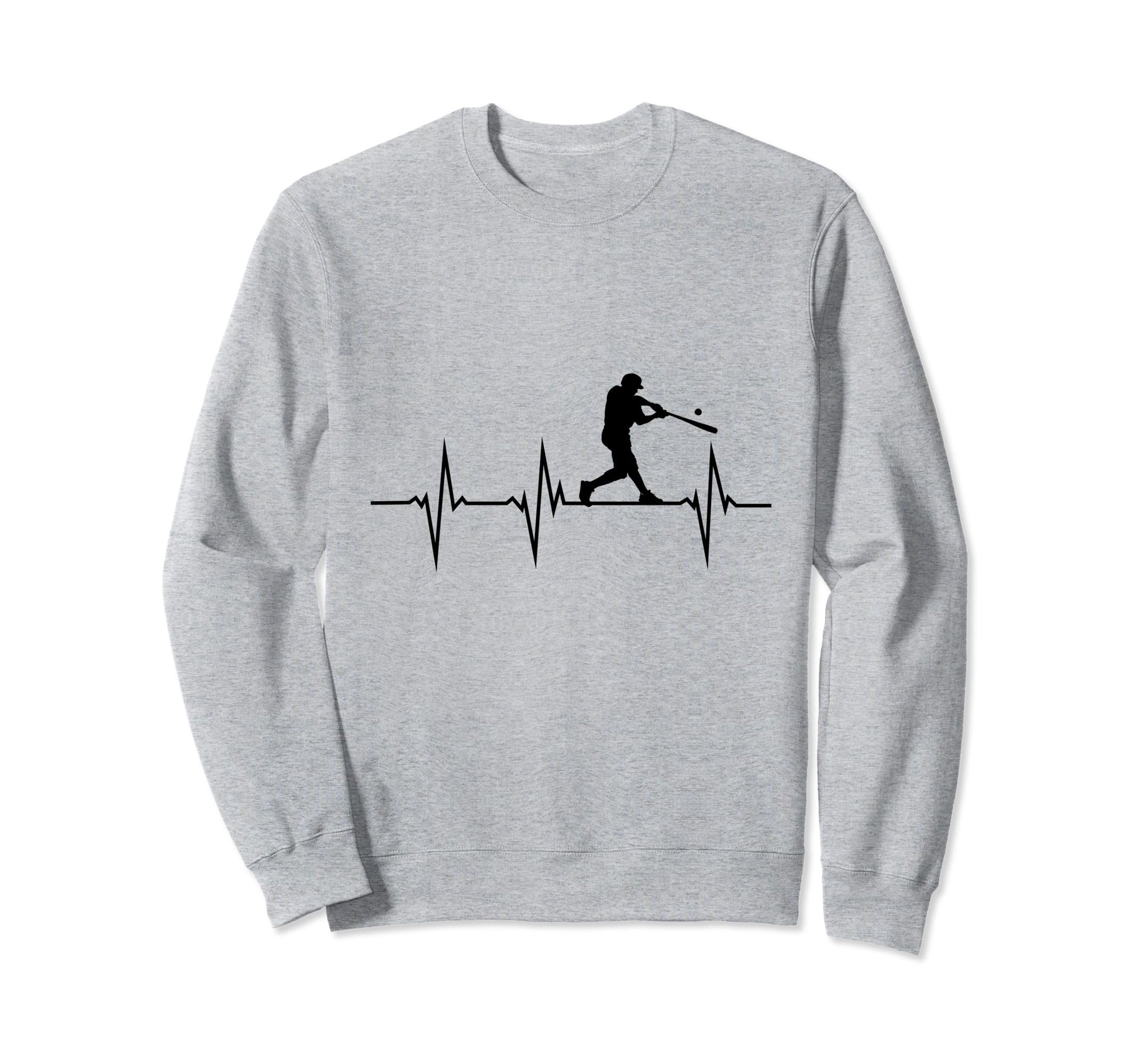 Funny Heartbeat Baseball Sweatshirt - Casual Everyday Wear for Adults - T-Shirt, Sweatshirt, Hoodie