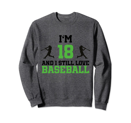 18Th Birthday Baseball 18 Years Sweatshirt - Minimalist Print Men Women - T-Shirt, Sweatshirt, Hoodie