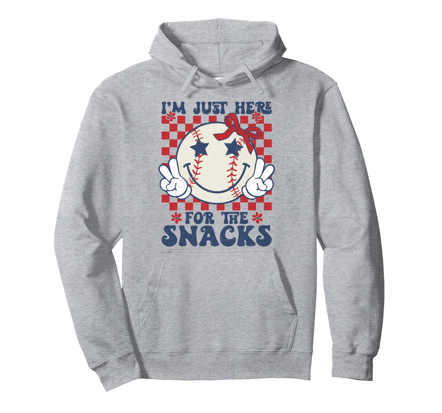 Baseball Sister Im Just Here Snacks Mom Hoodie - Custom Art Print Men Women - T-Shirt, Sweatshirt, Hoodie