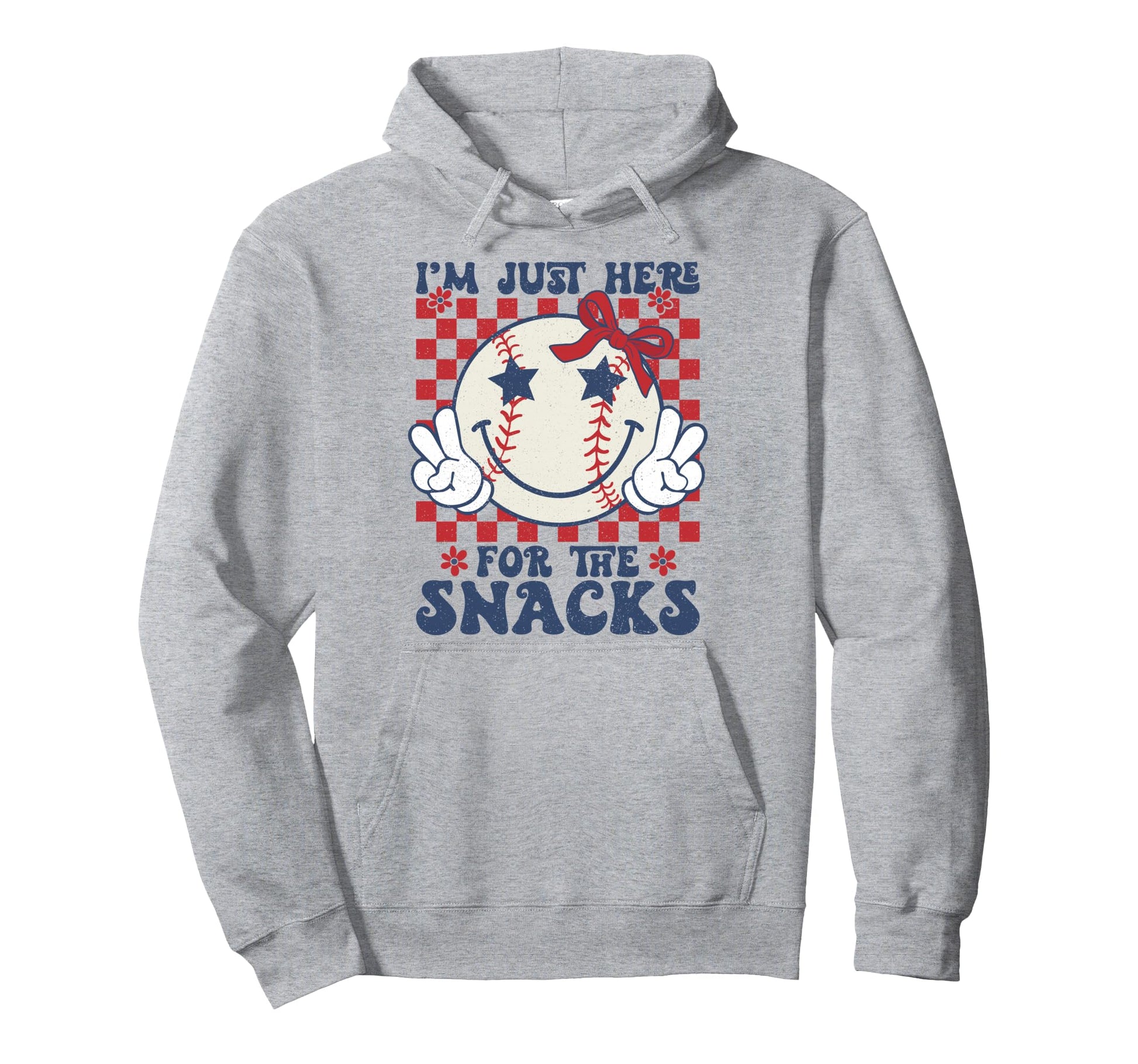 Baseball Sister Im Just Here Snacks Mom Hoodie - Custom Art Print Men Women - T-Shirt, Sweatshirt, Hoodie