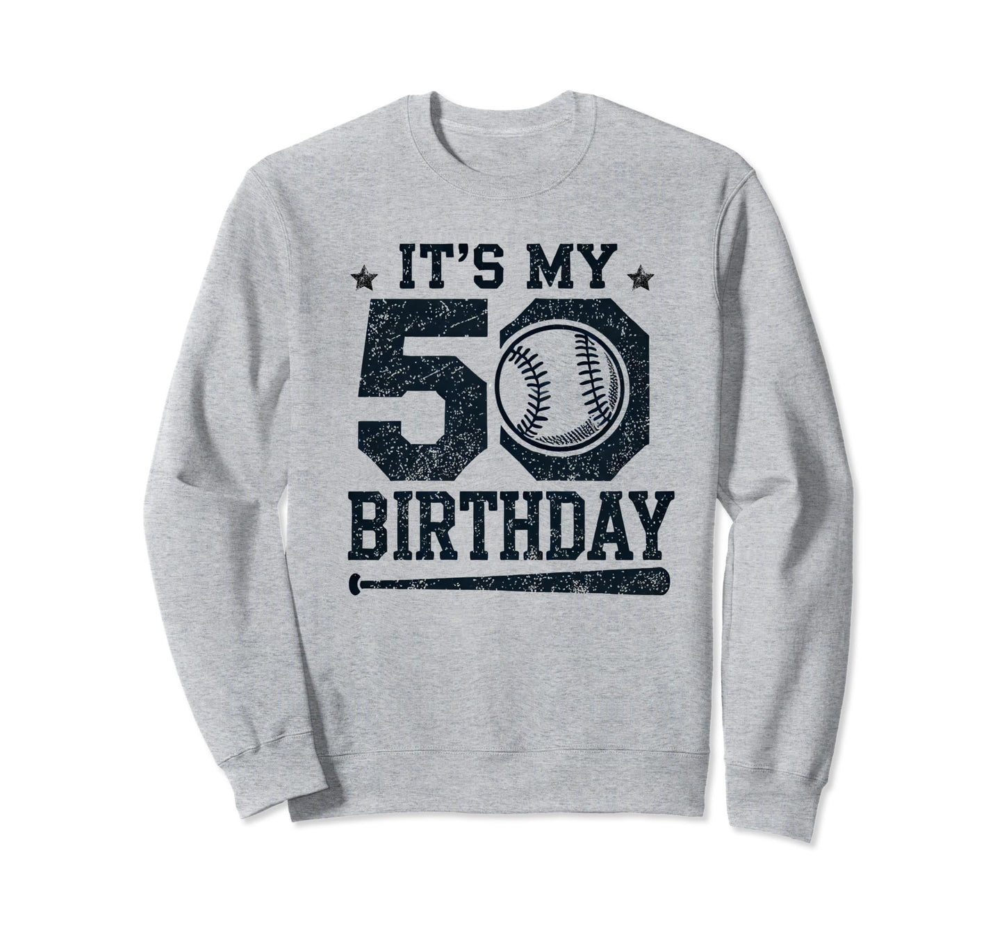 Baseball 50 Years Old Birthday Sweatshirt - Trendy Graphic for Adults - T-Shirt, Sweatshirt, Hoodie