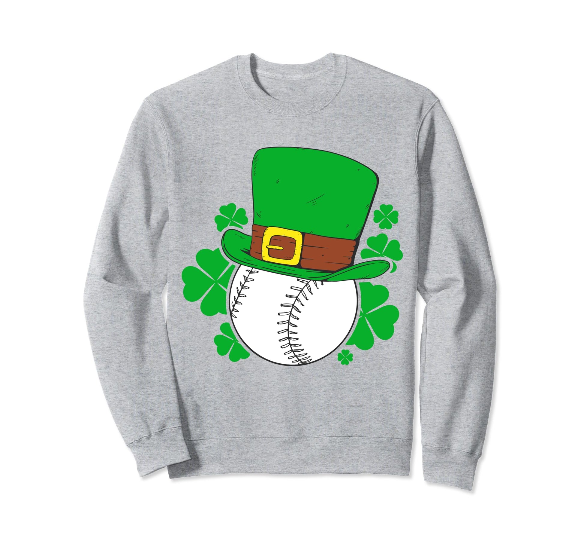 Four Leaf Clover Baseball St Sweatshirt - Minimalist Print Men Women - T-Shirt, Sweatshirt, Hoodie
