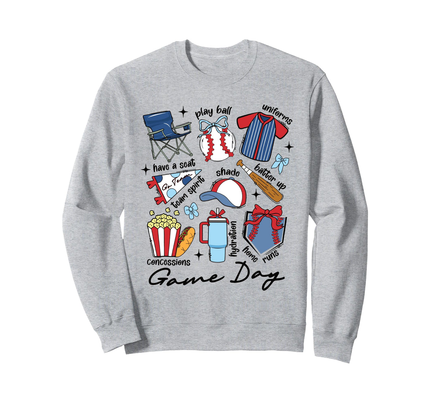 Game Day Baseball Sports Sweatshirt - Casual Everyday Wear Men Women - T-Shirt, Sweatshirt, Hoodie